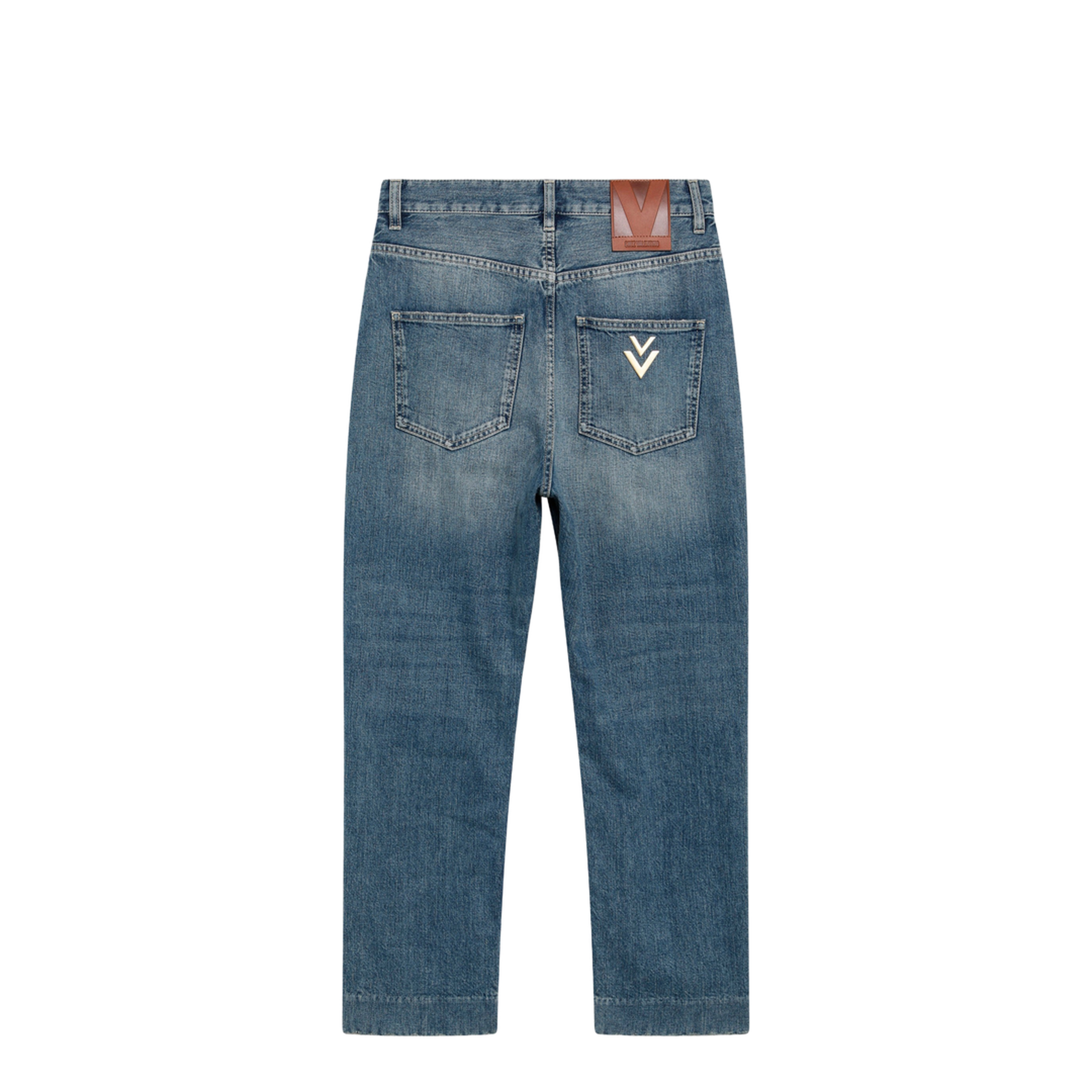 Medium Blue Jeans With Vpatch Detail On The Back - Image 2