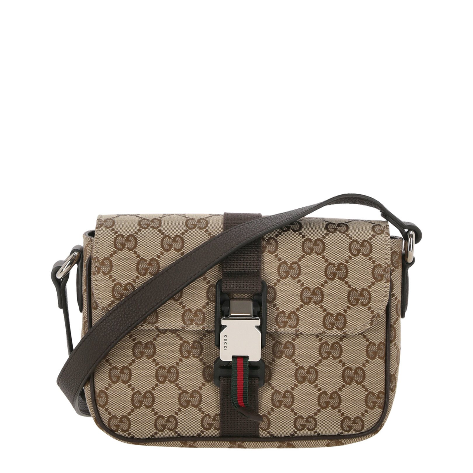 Ophidia Medium Canvas Messenger Bag - Brown - Image 1