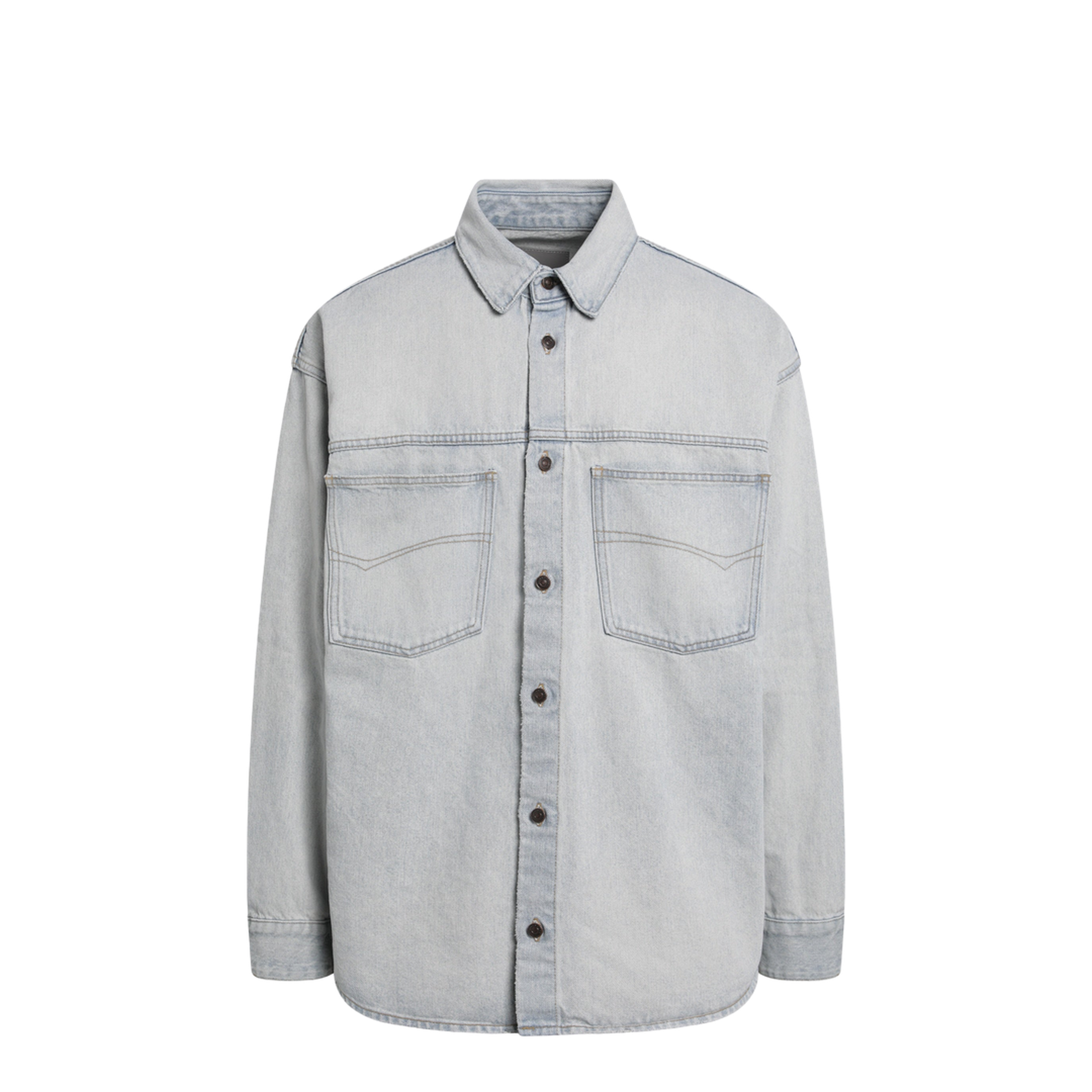 Light Blue Cotton Denim Shirt - Image 1