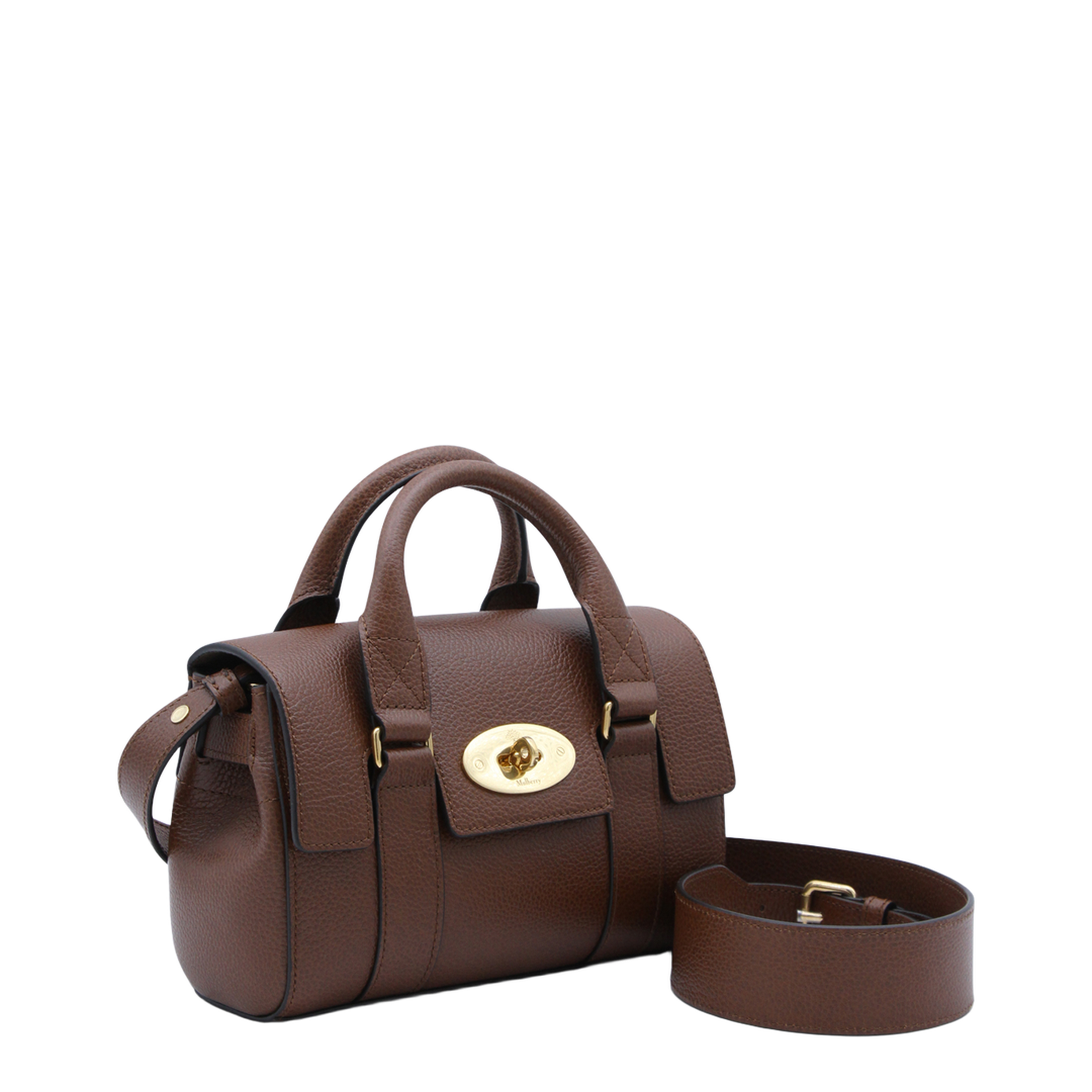 Mini Bayswater Mini Small Classic Grain Top Handle Bag - Oak Two-Tone - Image 4