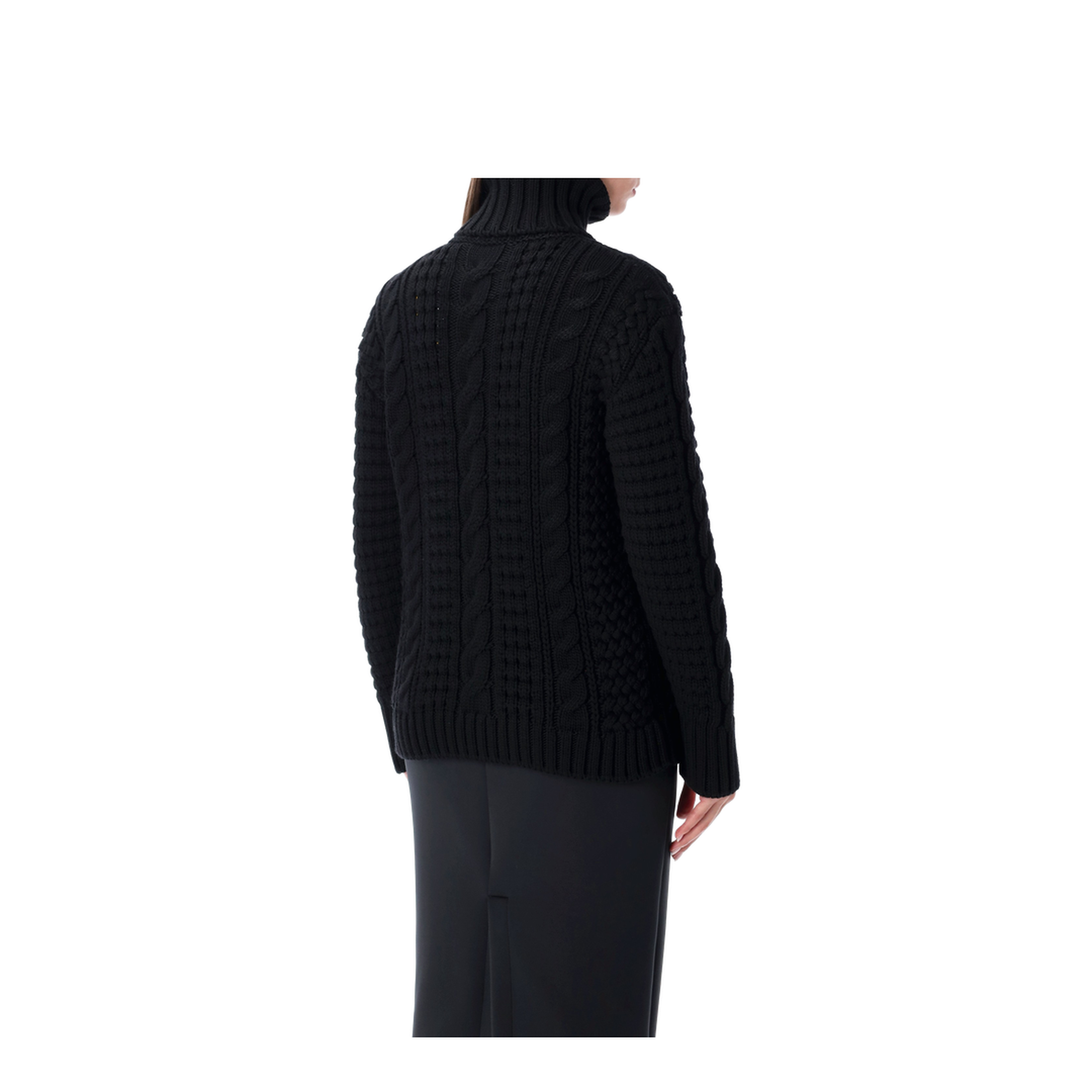 Black Wool Turtleneck Sweater - Image 2