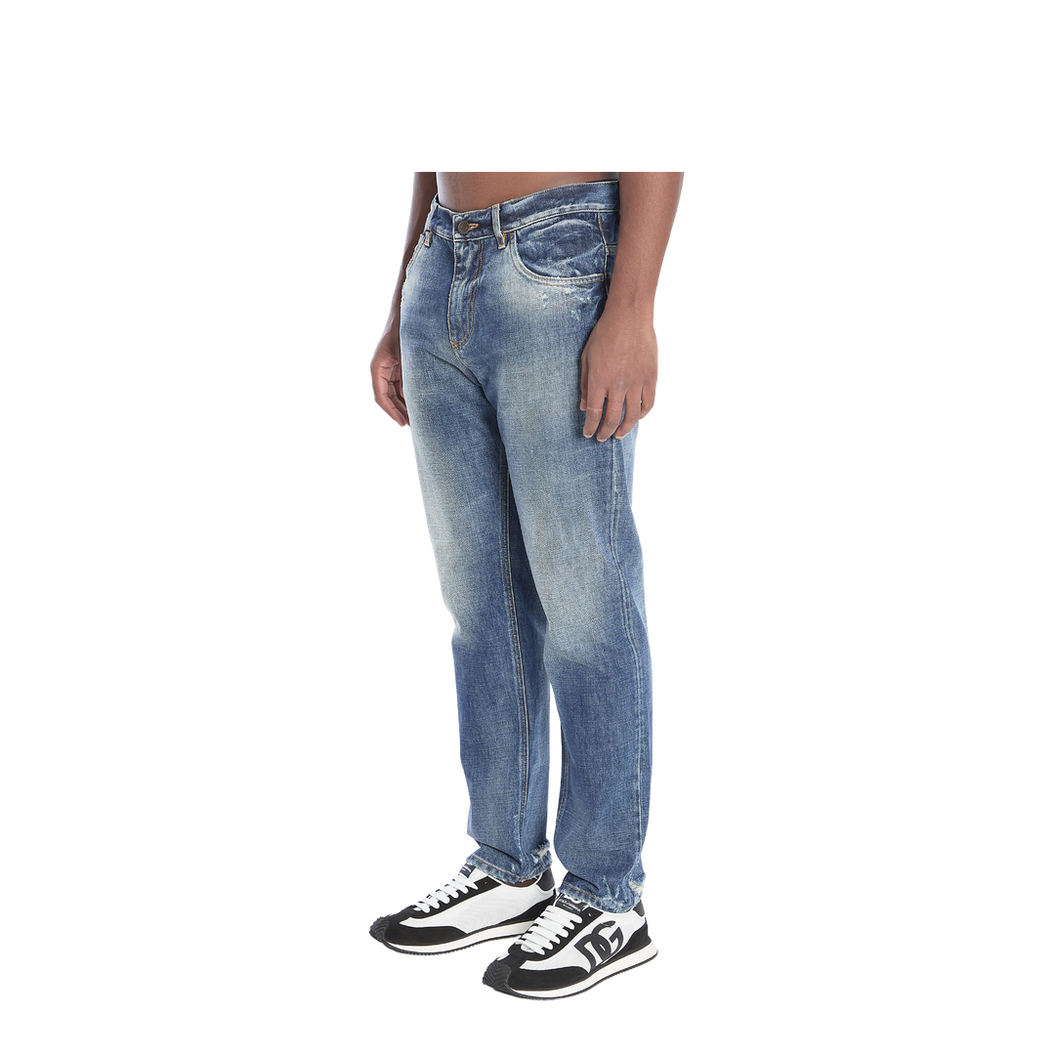 Denim Pants with Plaque - Image 2
