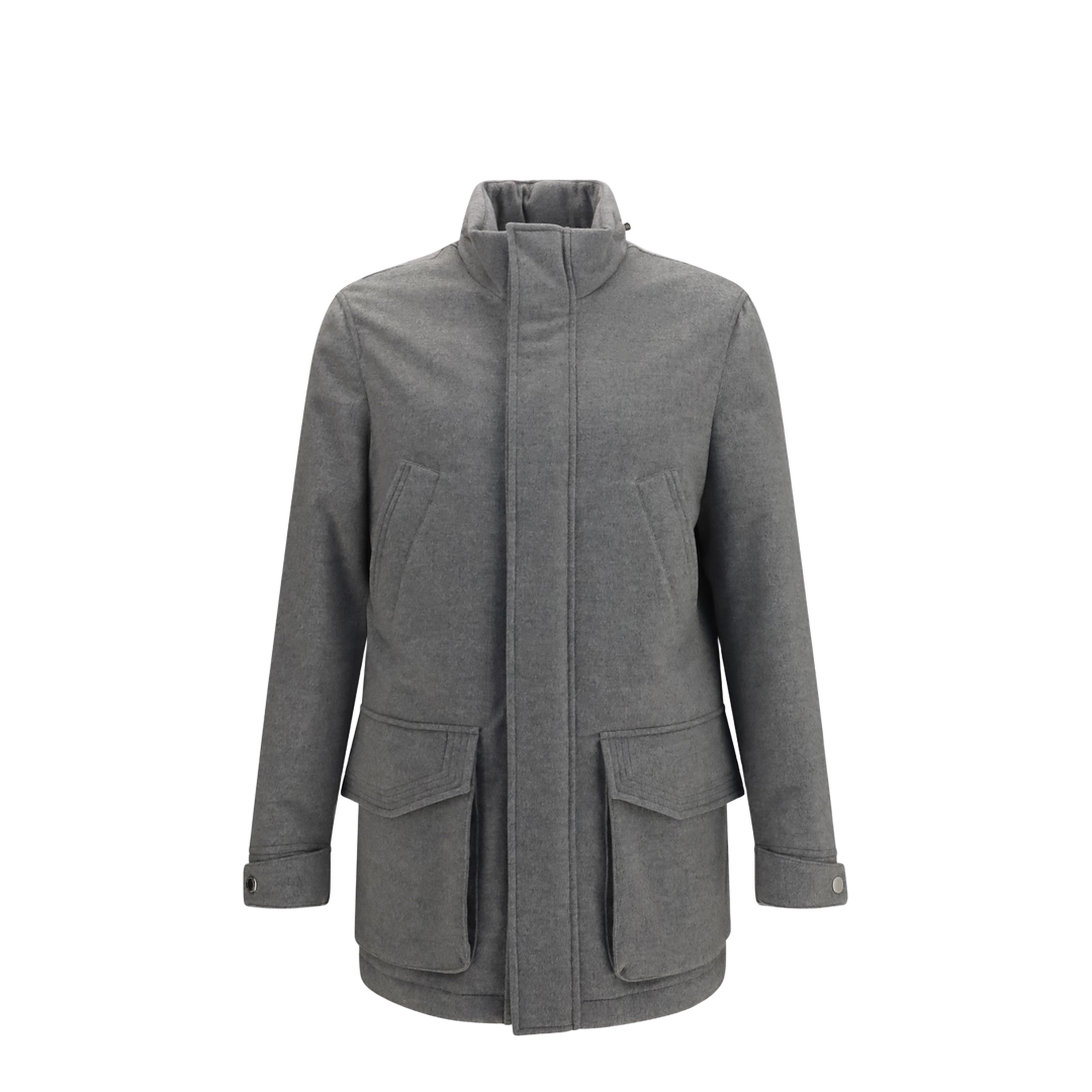 Cashmere Jacket with Zip and Buttons - Image 1