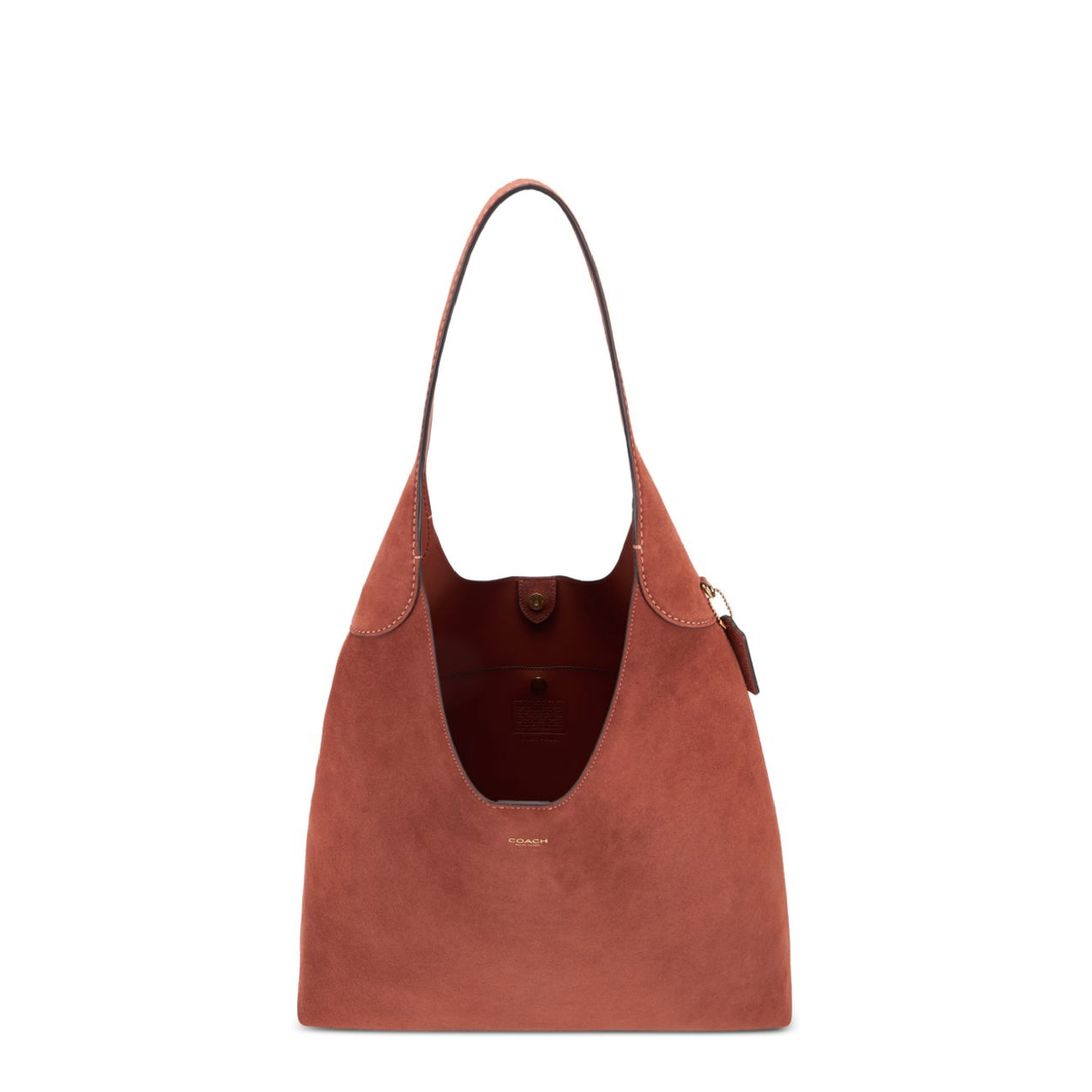 Brooklyn 39 Suede & Grained Leather Shoulder Bag - Brass/Warm Brown - Image 2