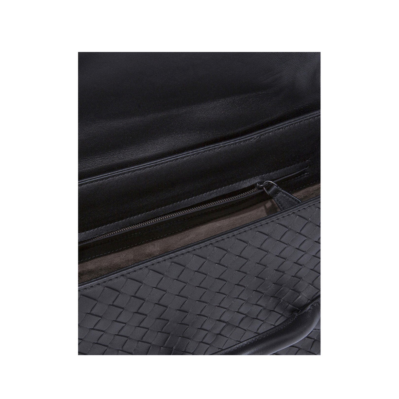 Intrecciato Leather Shoulder Bags - Black - Image 4