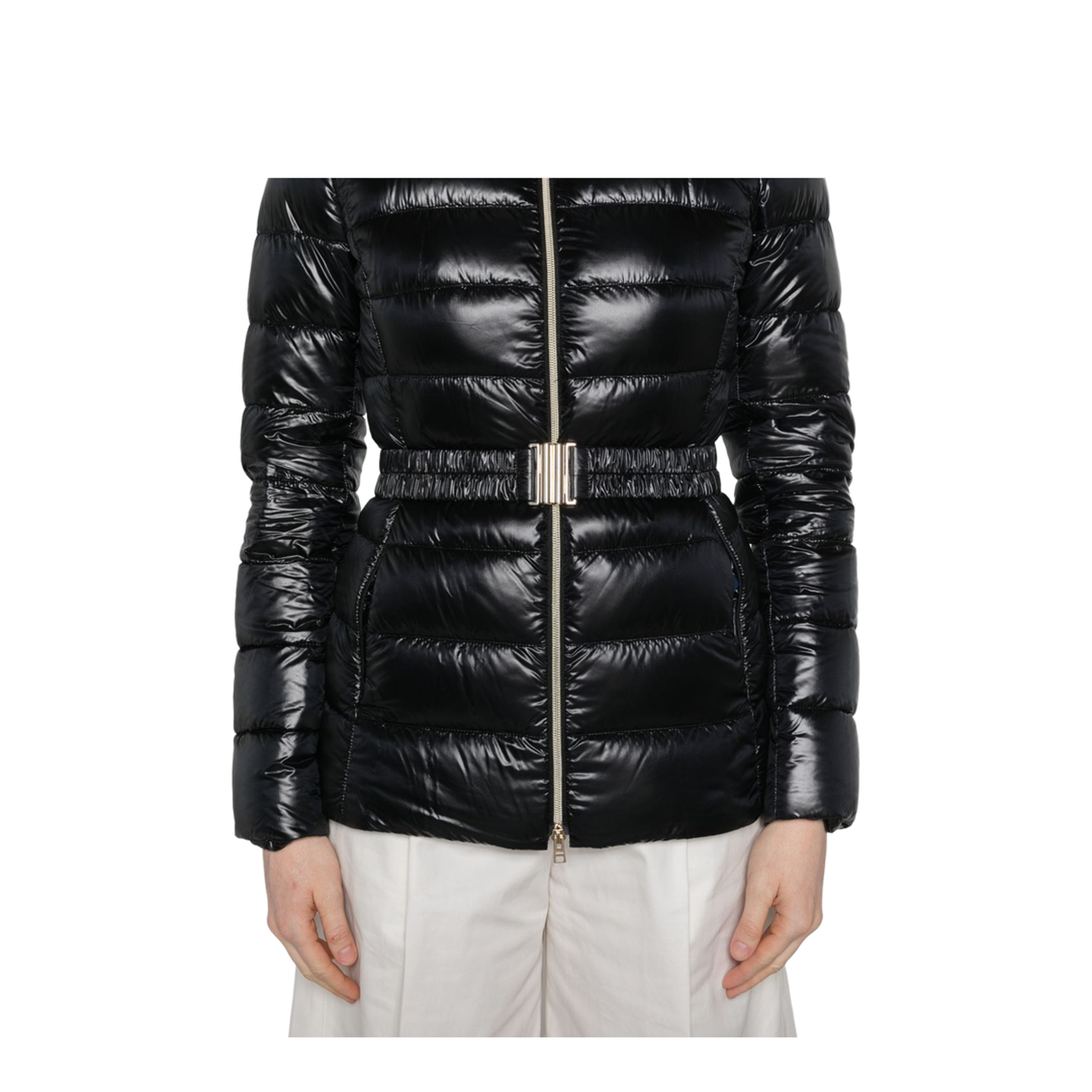 Belted High-Neck Down Jacket - Image 2