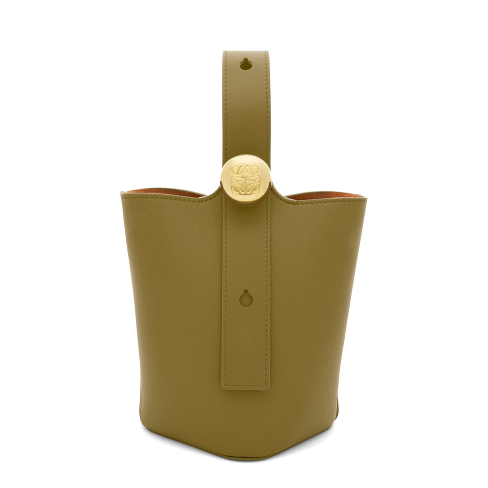 Pebble Mini Leather Bucket Bag - Green - Image 1