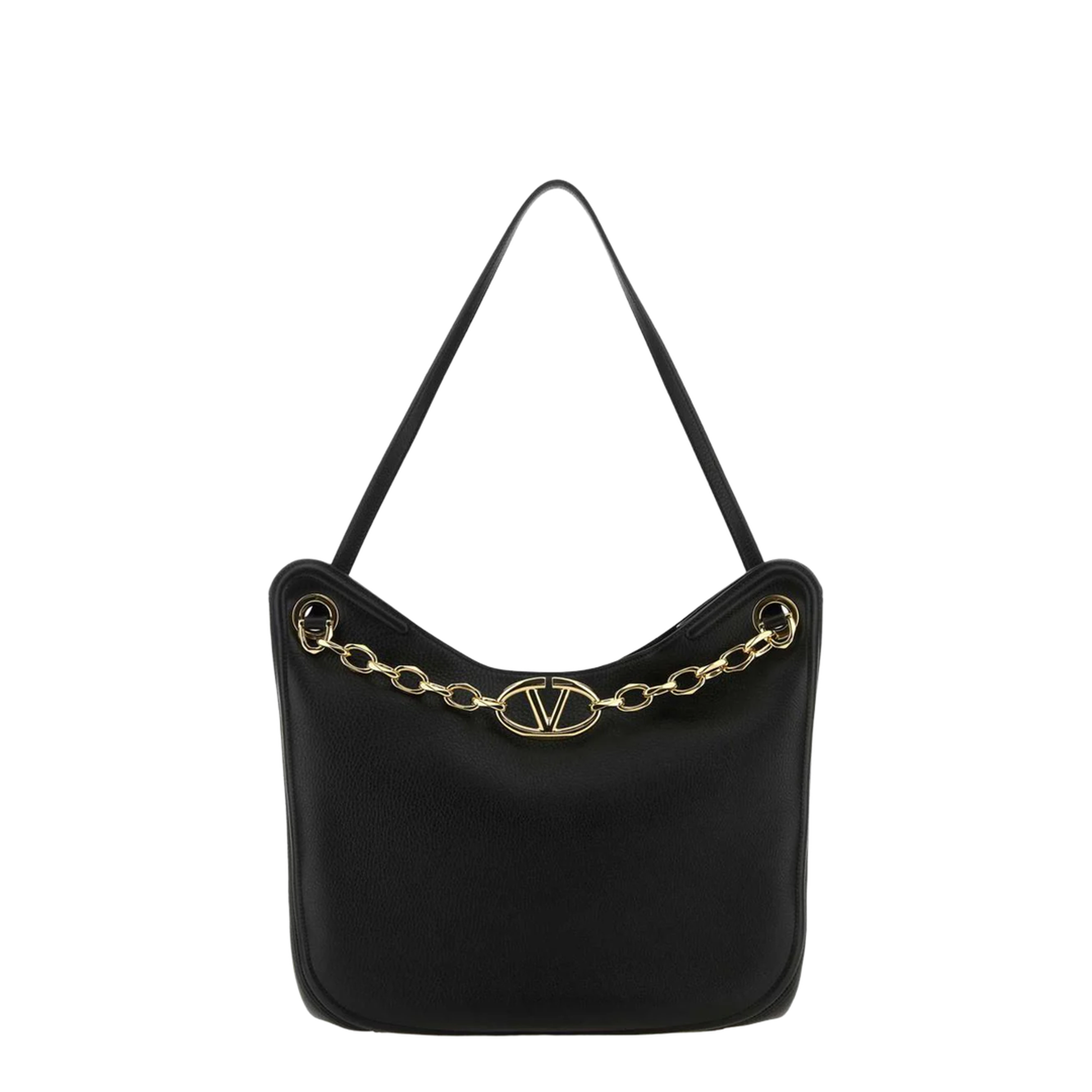 VLogo Moon Calfskin Shopping Bag - Nero - Image 1
