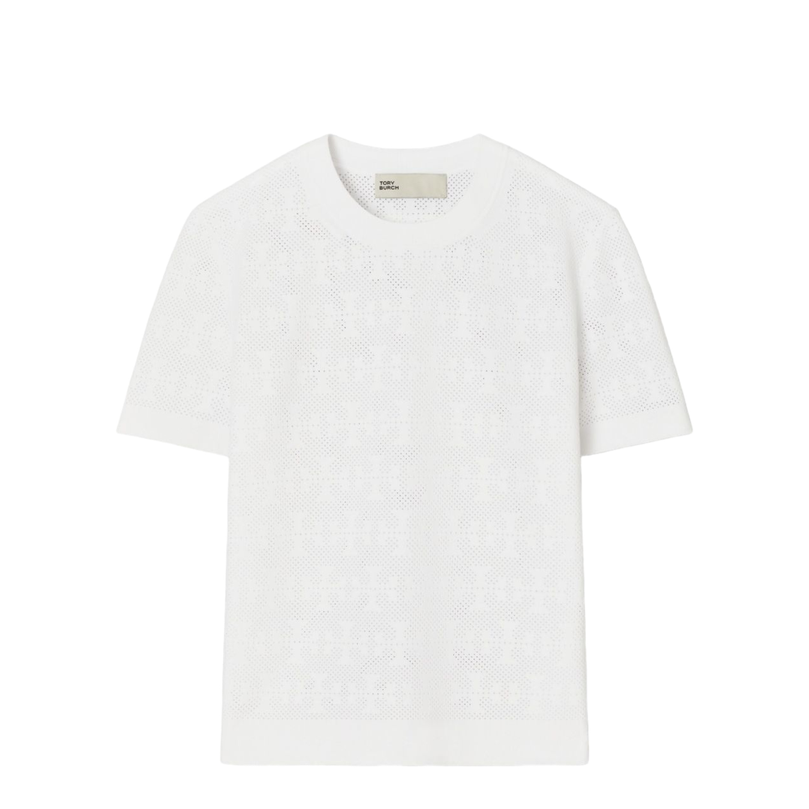 White Jacquard T-Shirt - Image 1