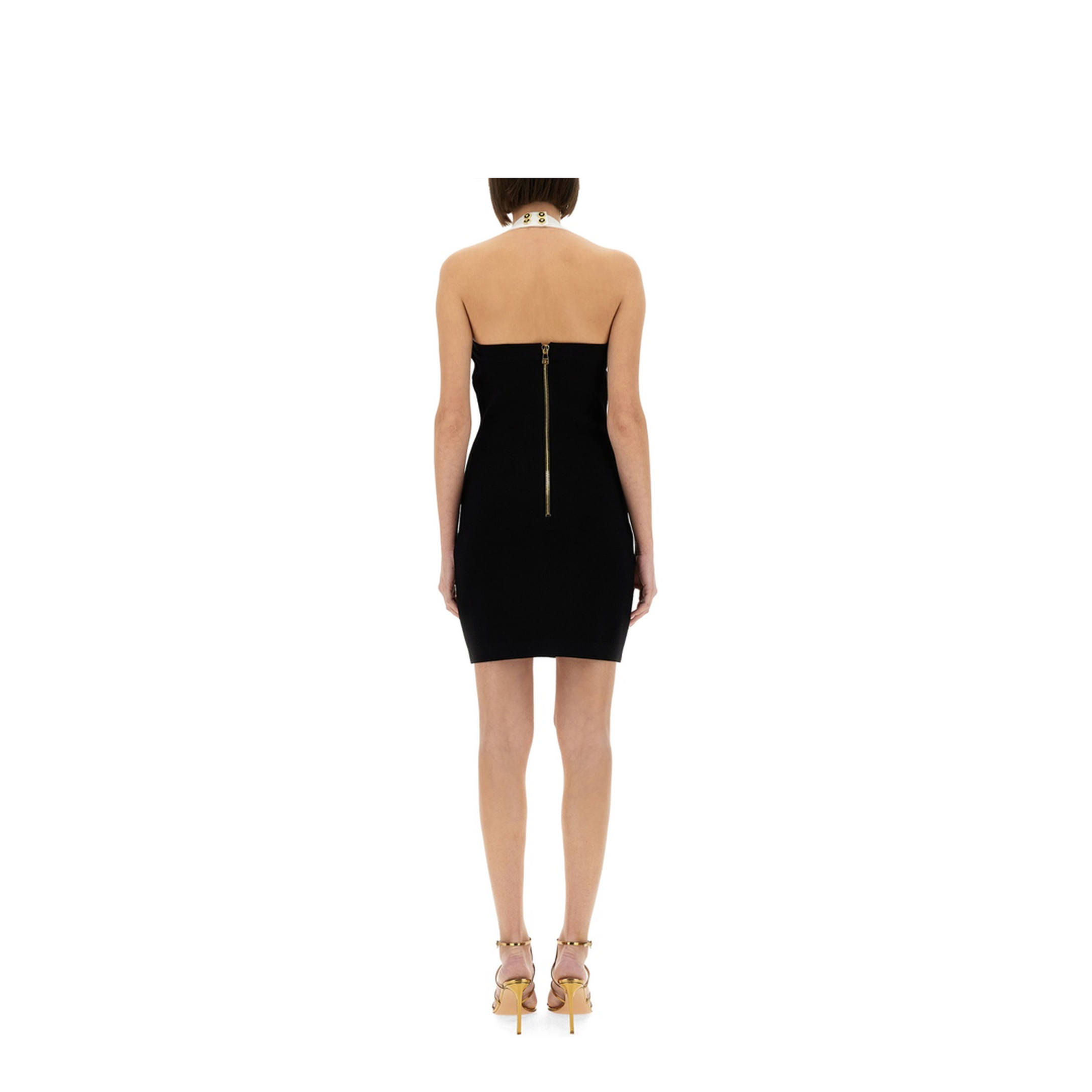 Two-Tone Halterneck Knit Dress - Image 3