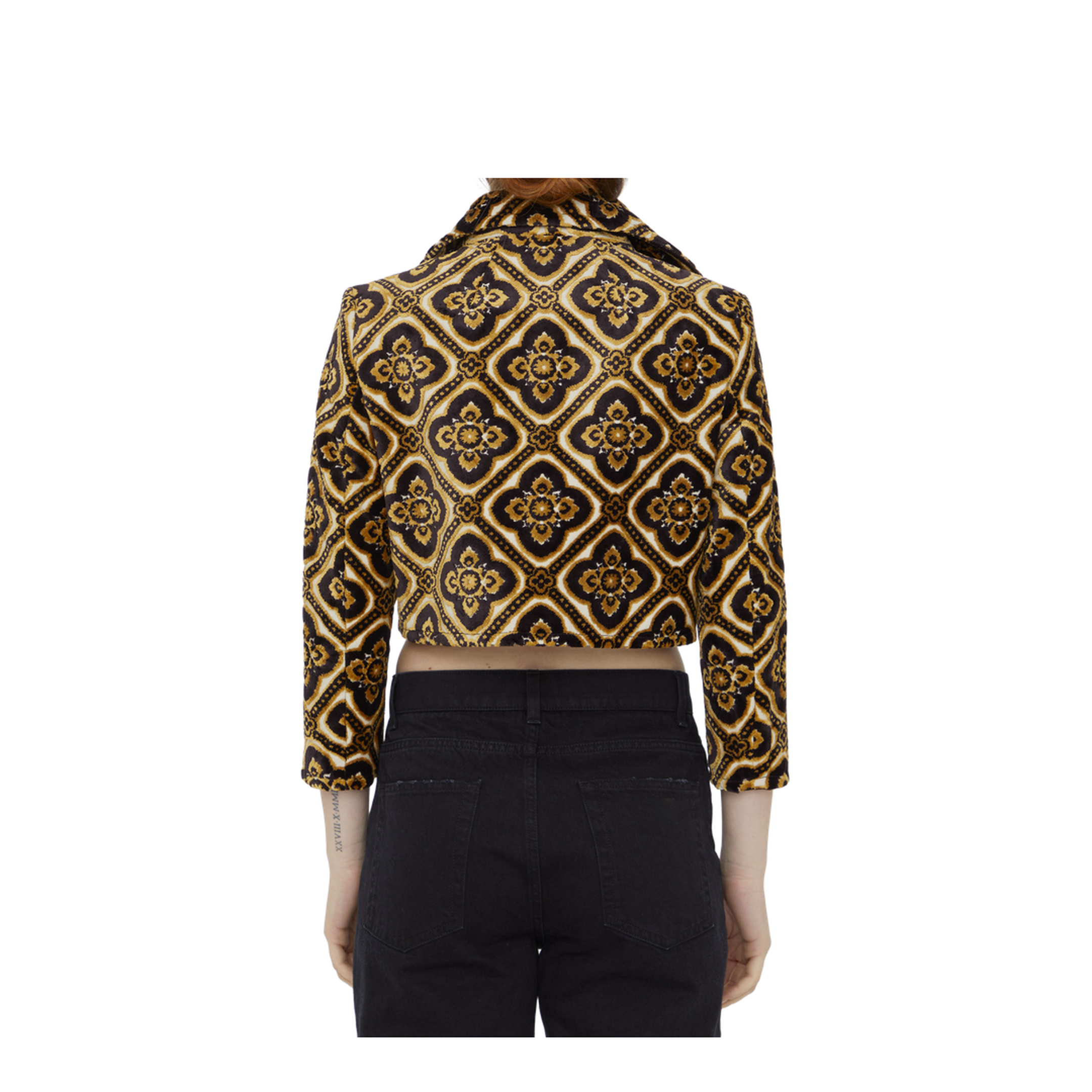 Cropped Jacket Jacquard Velvet - Image 4