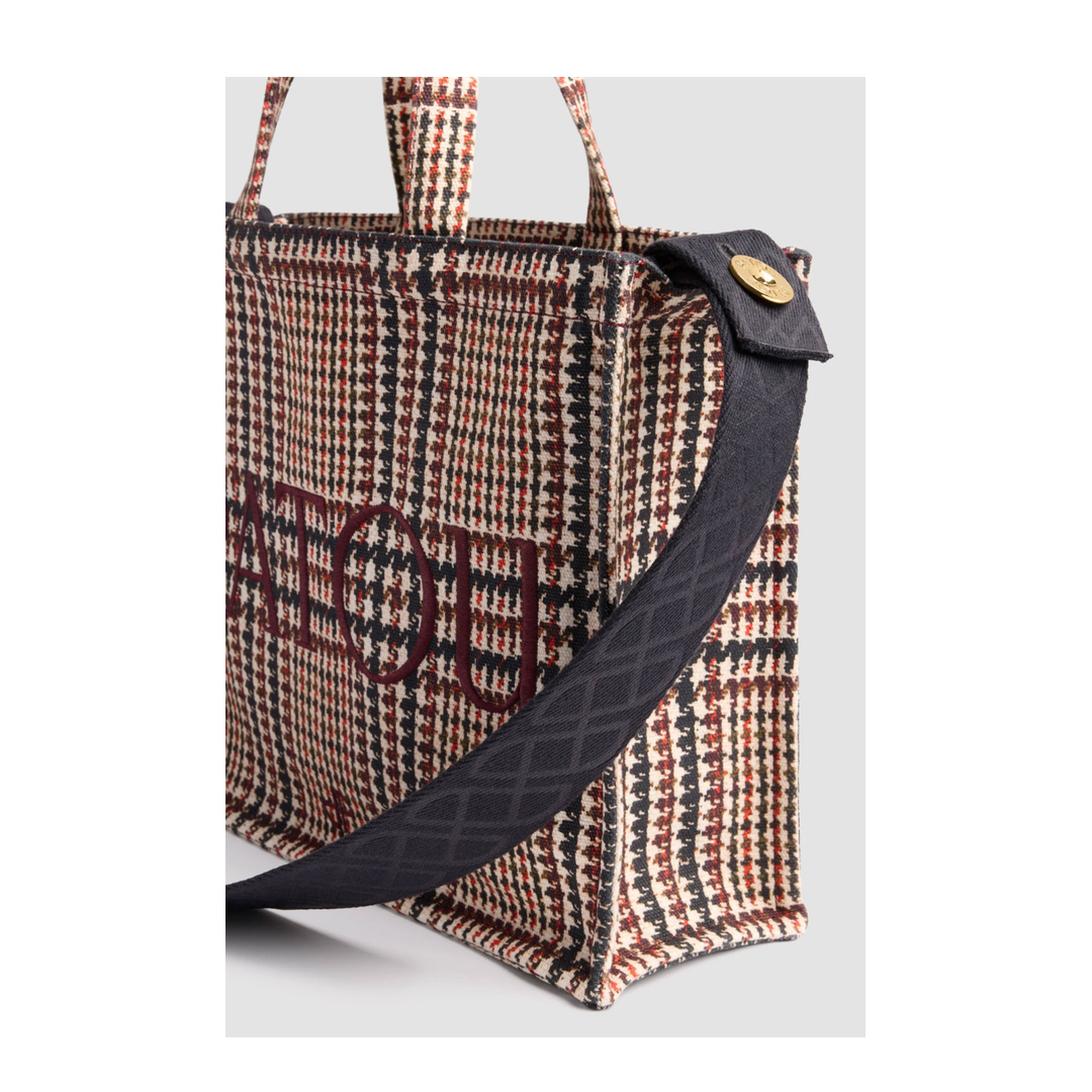 Medium Logo Tote Printed Cotton Canvas - Prince of Wales - Image 2