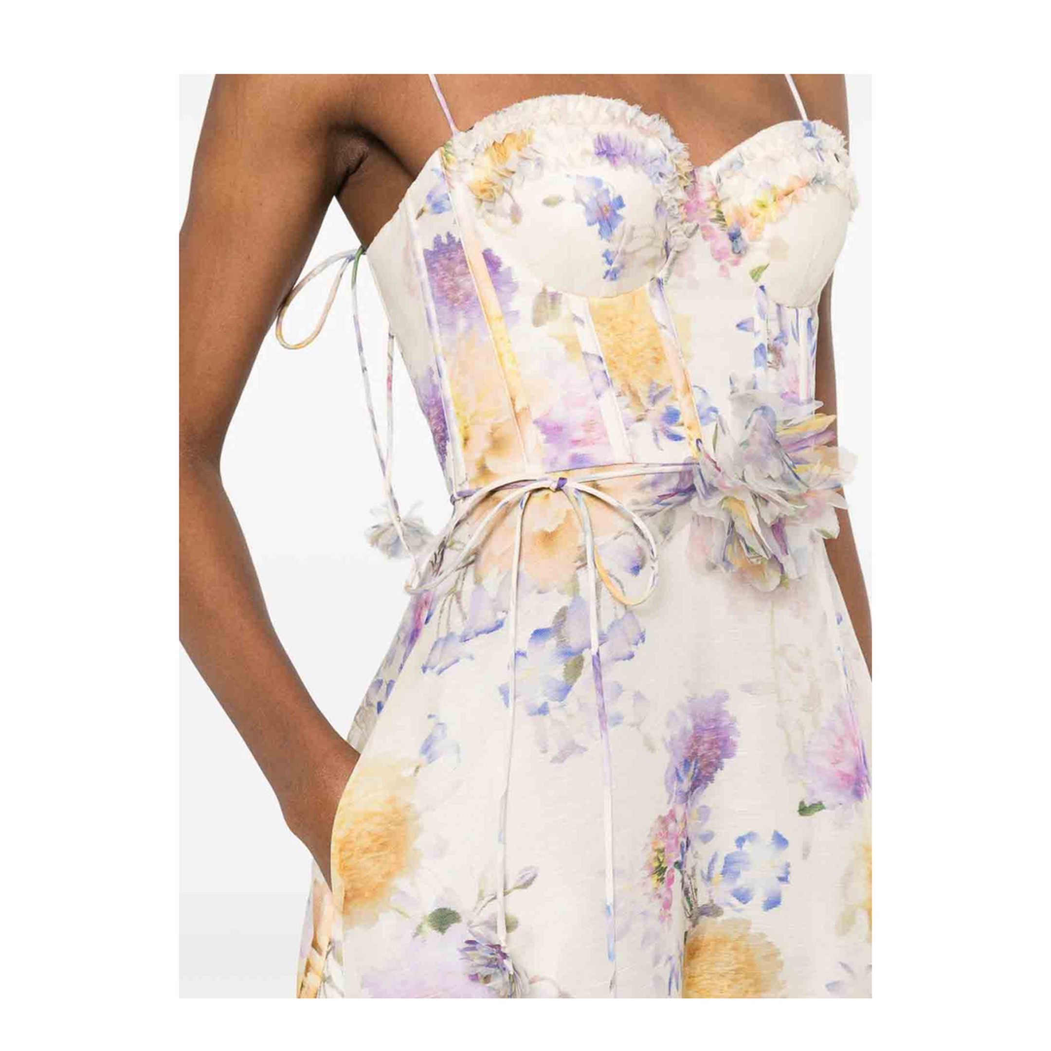 Midi Dress With Flower Print - Image 2