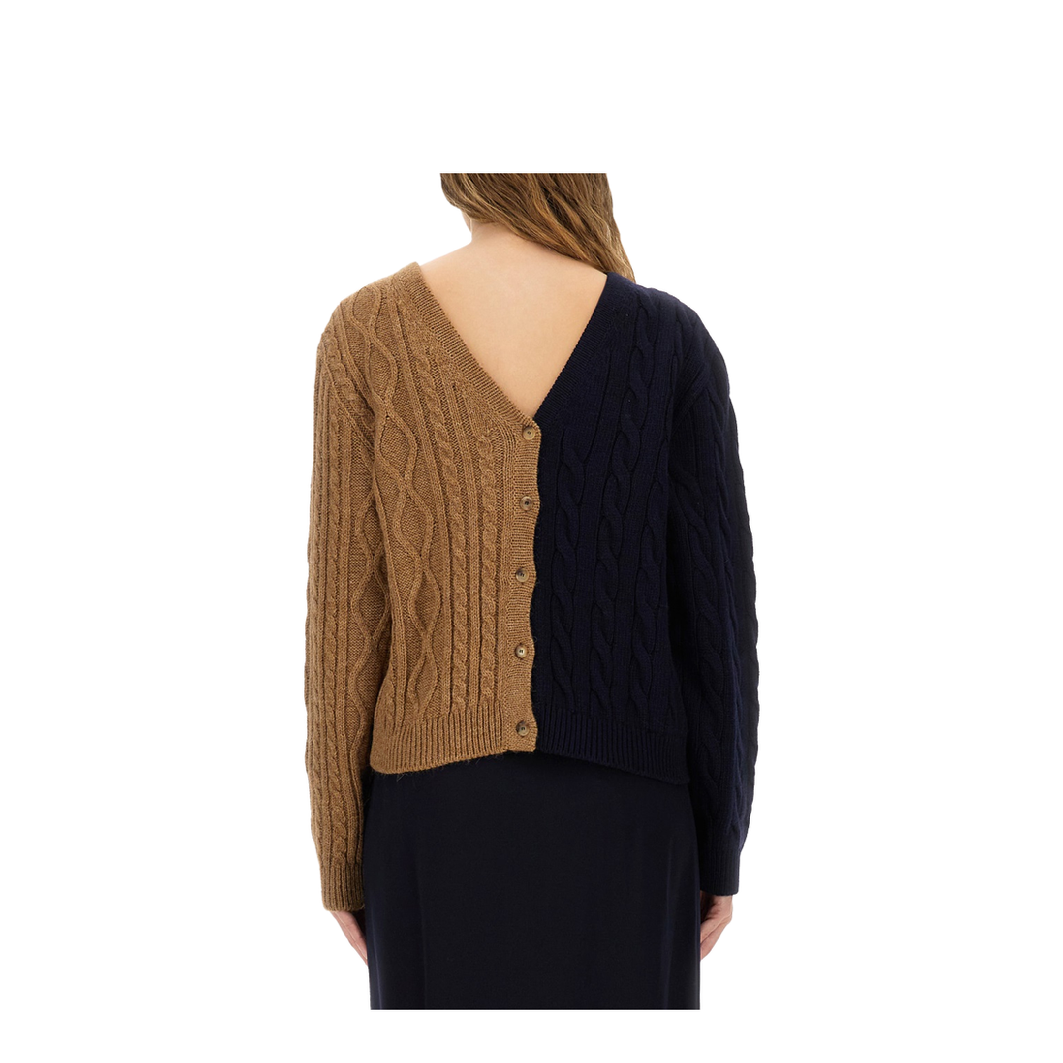 Two-Tone Alpaca Blend Cardigan - Image 3