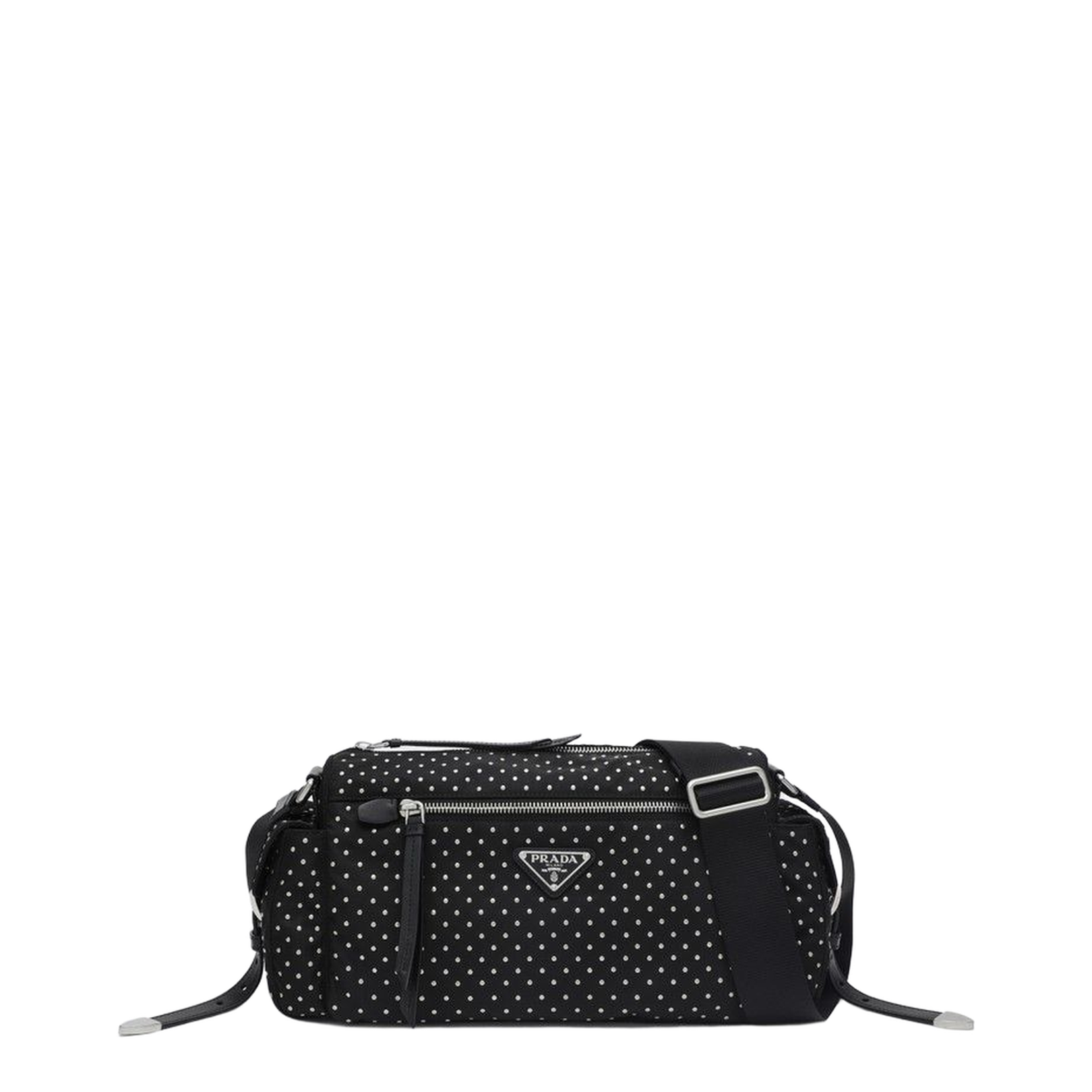 Black Re-Nylon Bag With Studs - Image 1