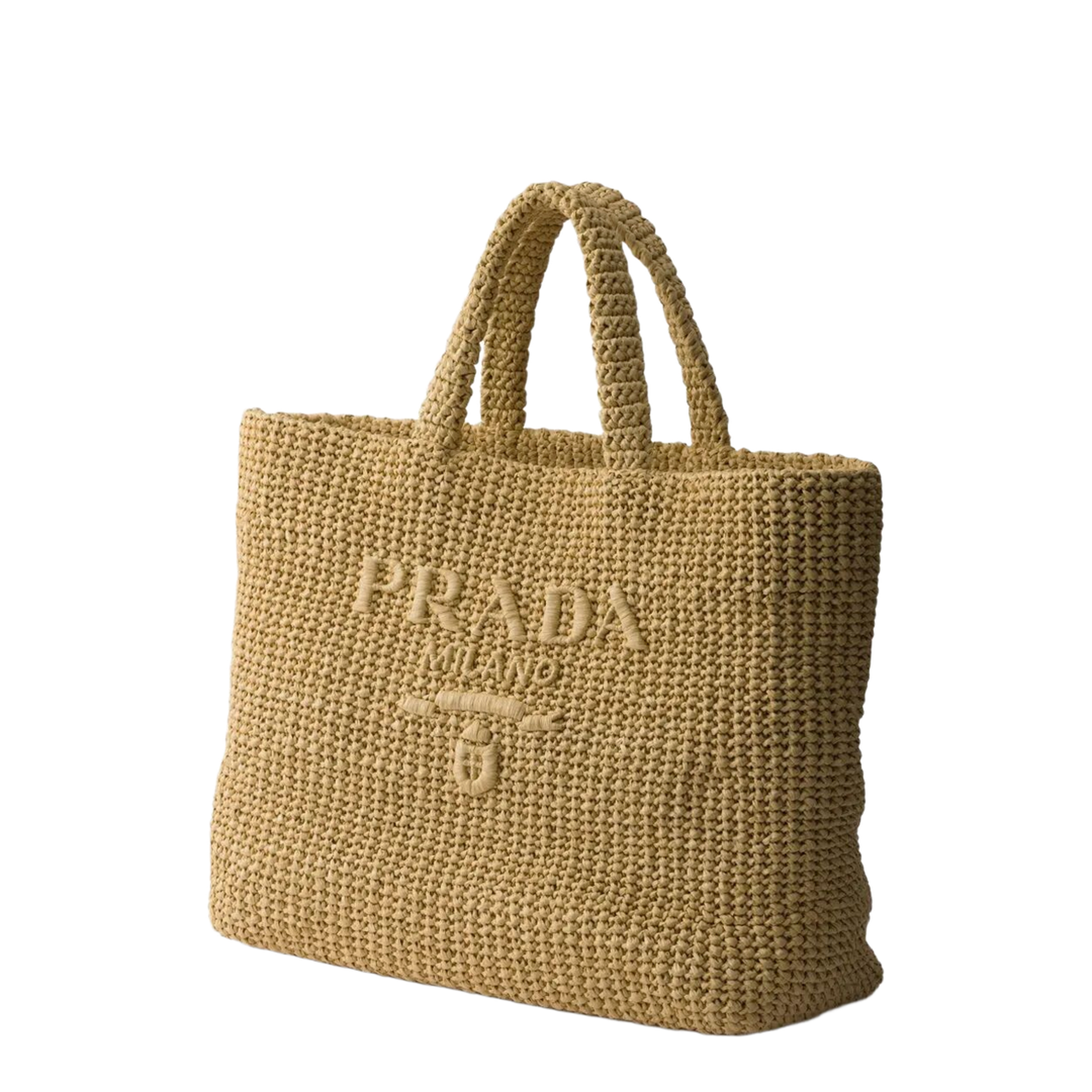 Crochet Raffia Tote Bags - Tan - Image 4