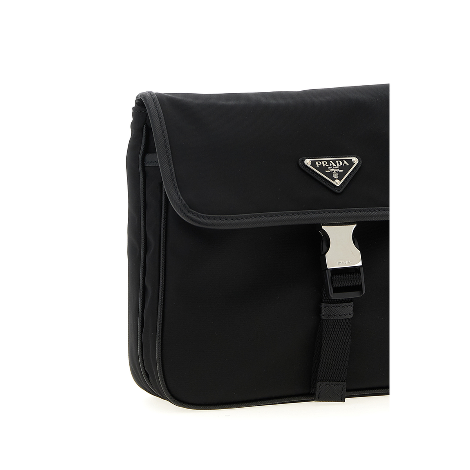 Black Re-nylon And Saffiano Leather Shoulder Bag - Image 3