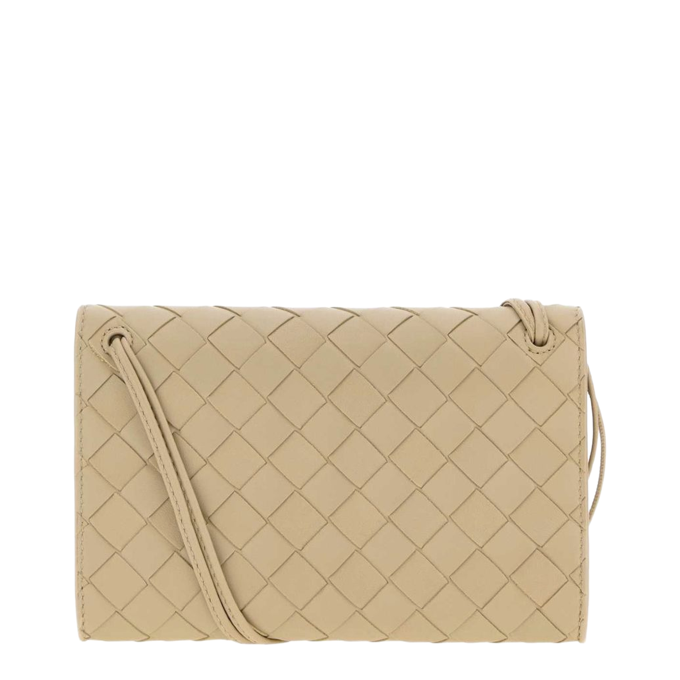 Andiamo Leather Pouch On Strap - Ecru - Image 2