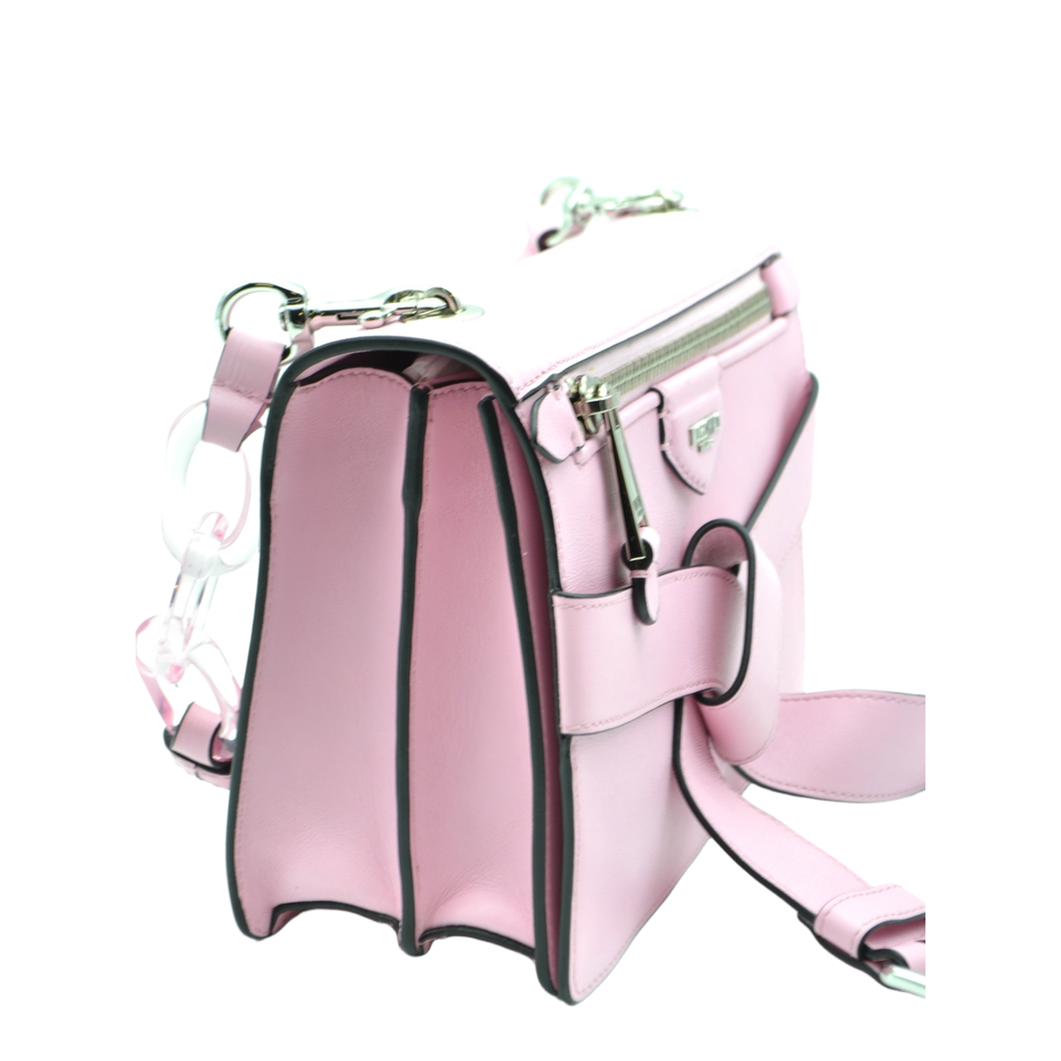 Tie Me Small Leather Hand Bag - Confetti pink - Image 4