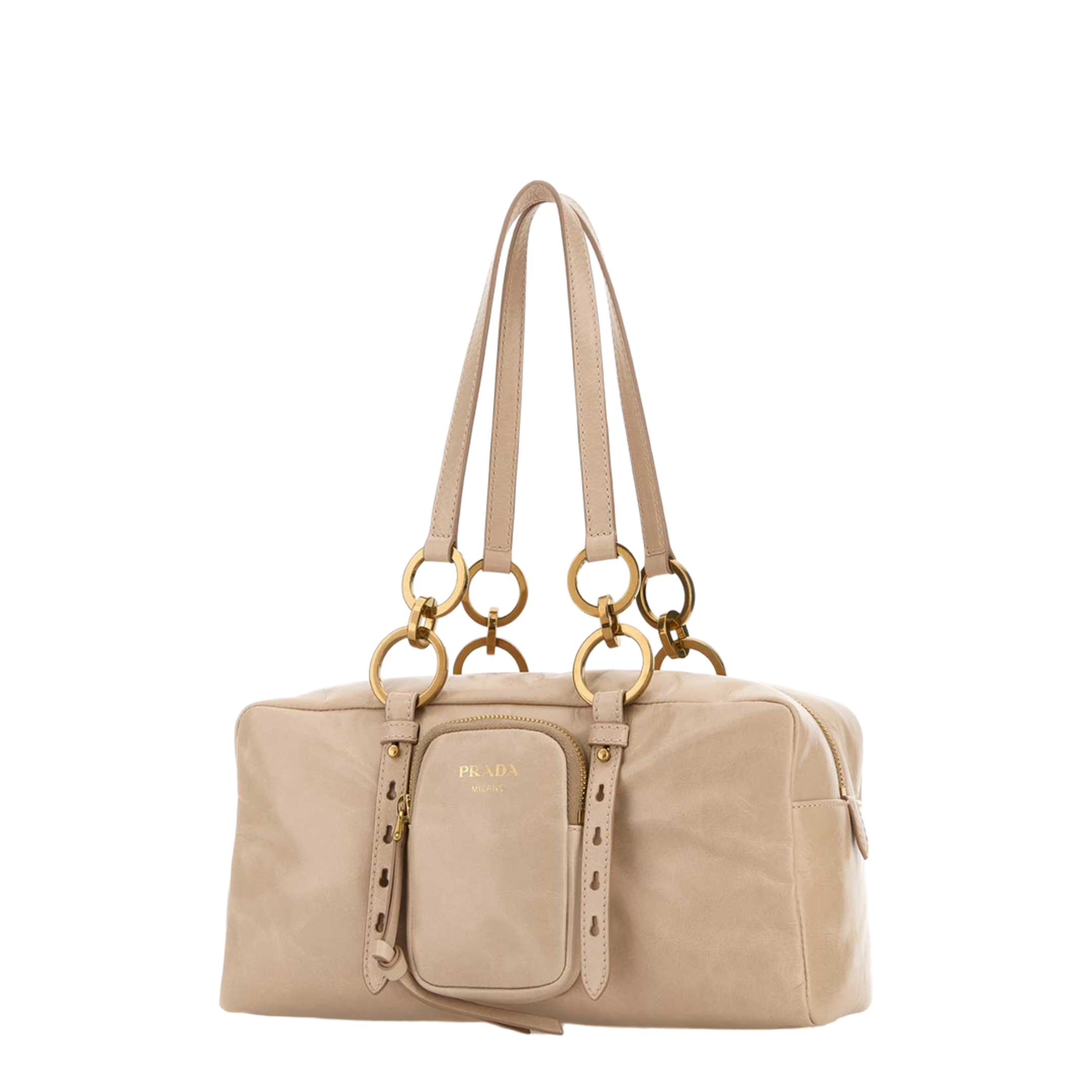 Dangle Medium Leather Top-handle Bag - Powder Pink - Image 4