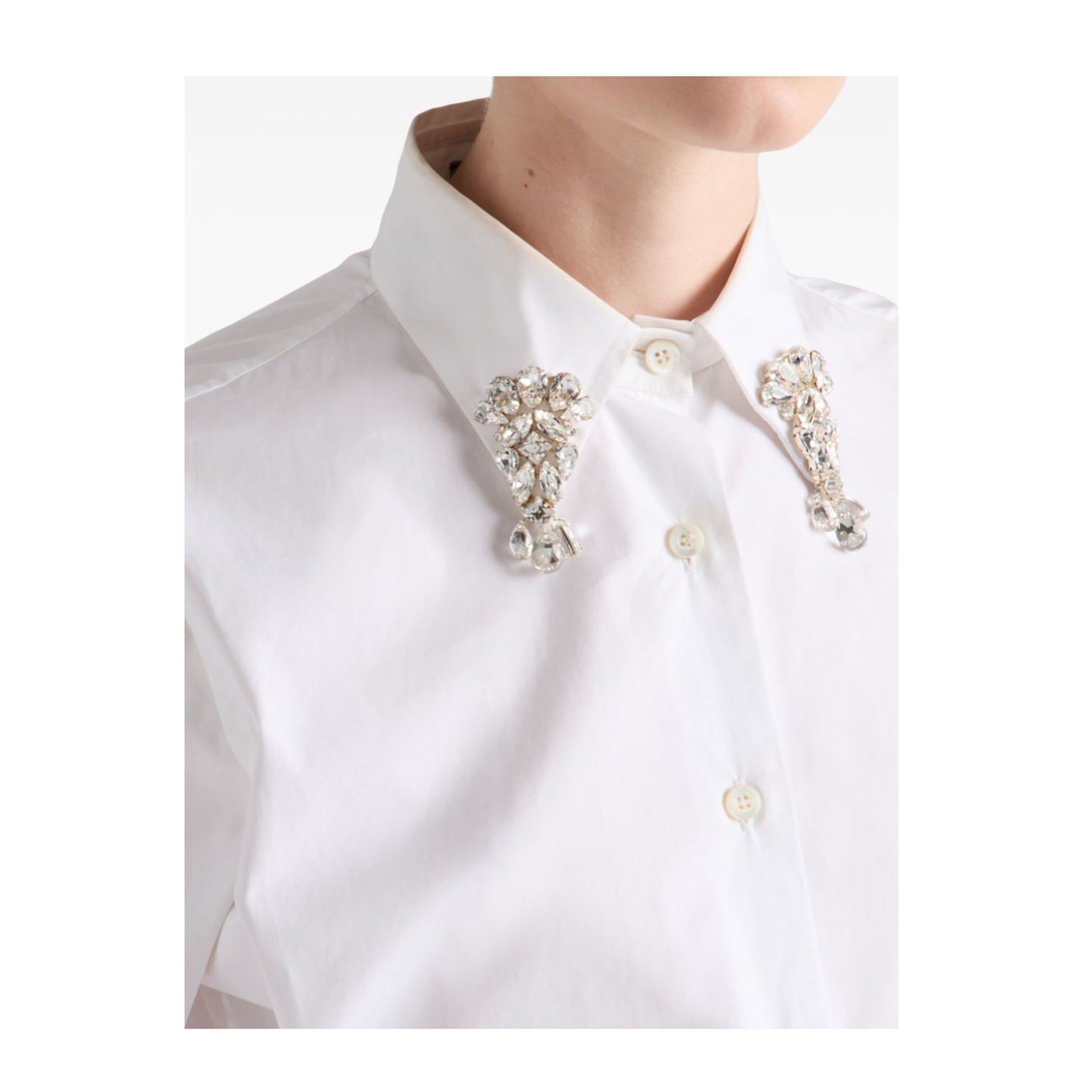 Boxy Shirt in Embroidered Poplin - Image 5
