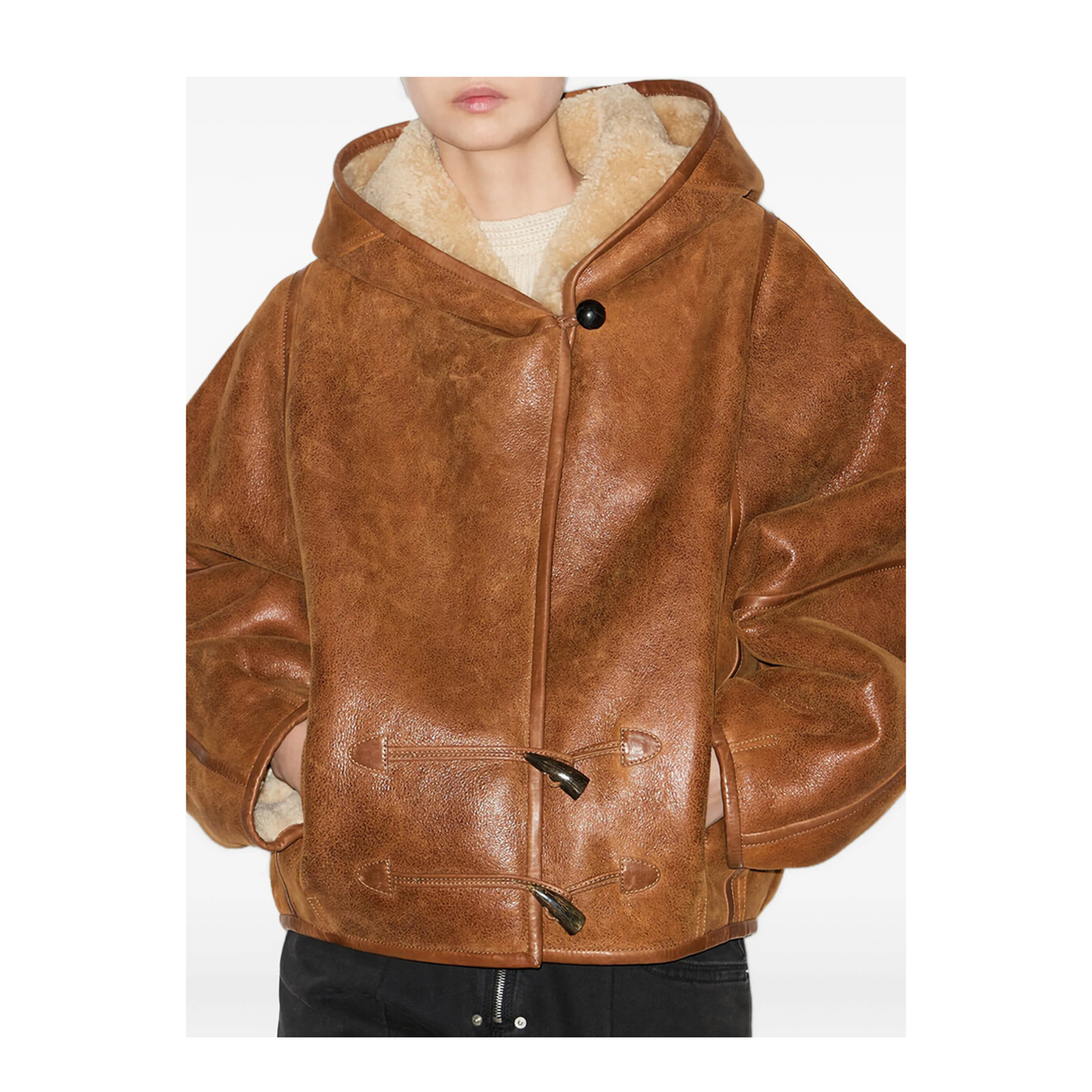 Amiel Short Shearling Coat - Image 3