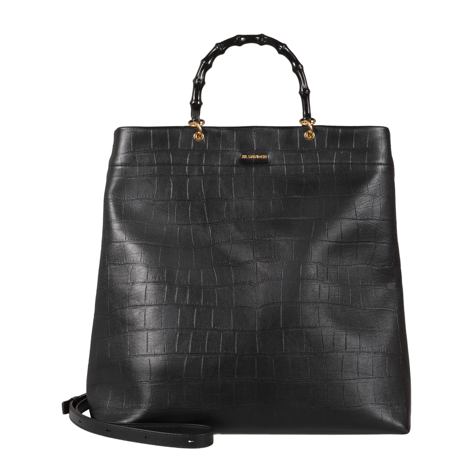 Crocodile Embossed Leather Tote Bag - Image 1