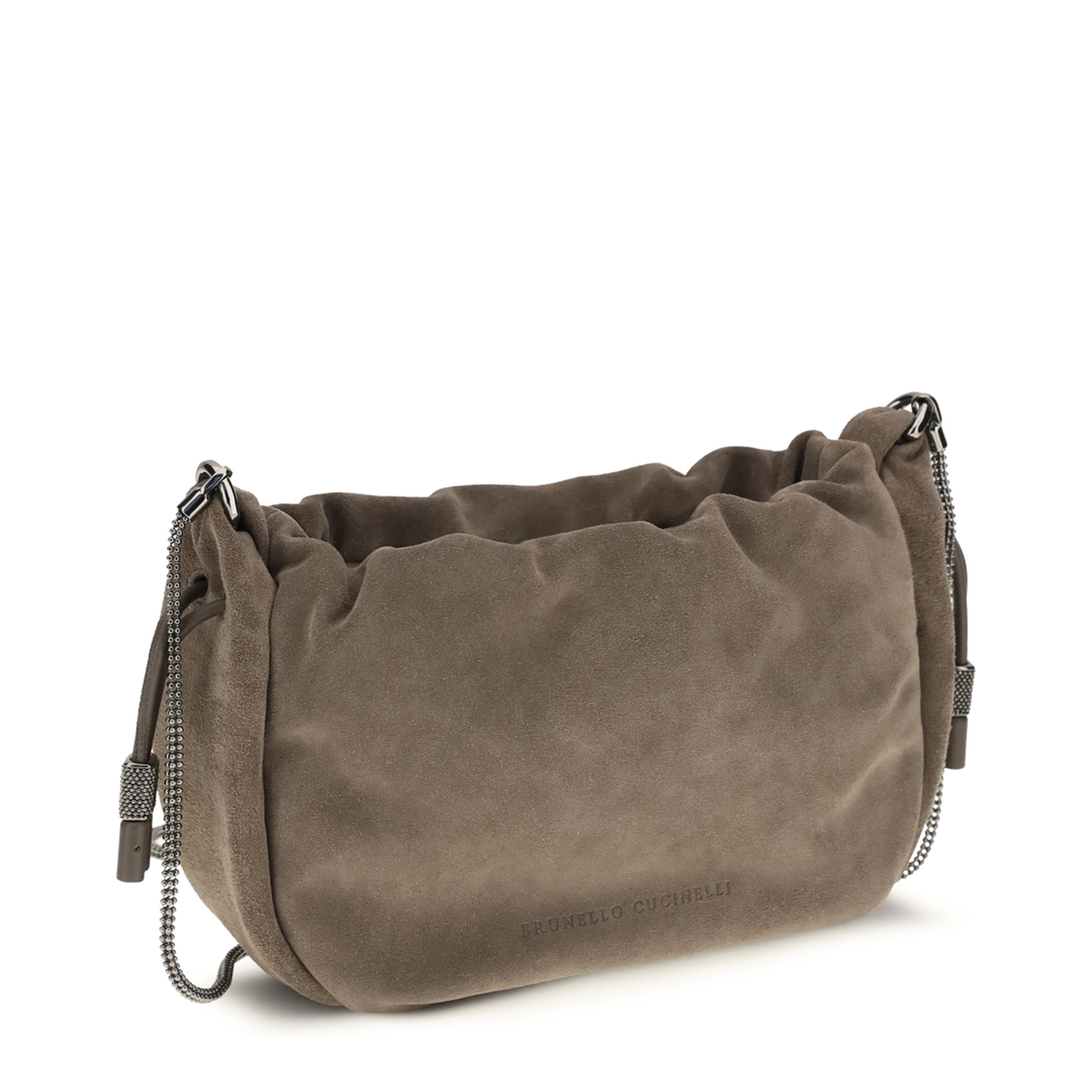 Calf Leather Shoulder Bag - Taupe Brown - Image 2