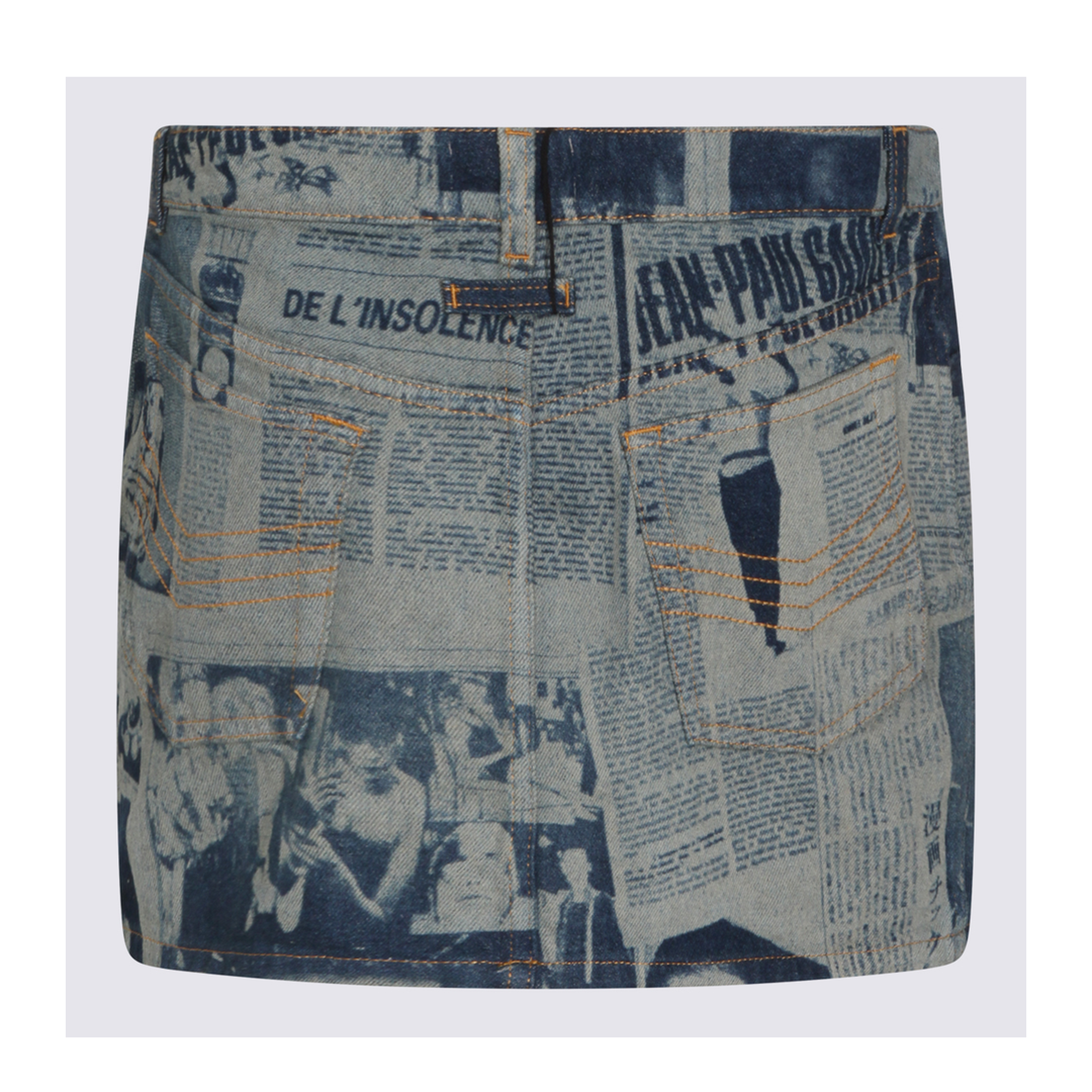 Miniskirt with Newspaper Print - Image 5