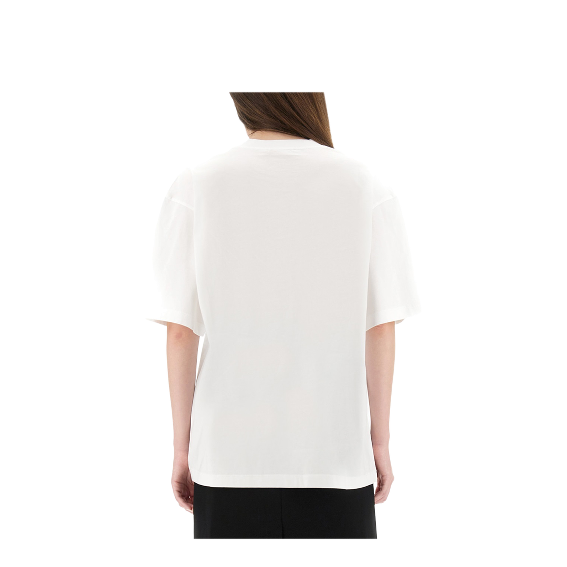 White Cotton T-Shirt with Tulip Print - Image 3