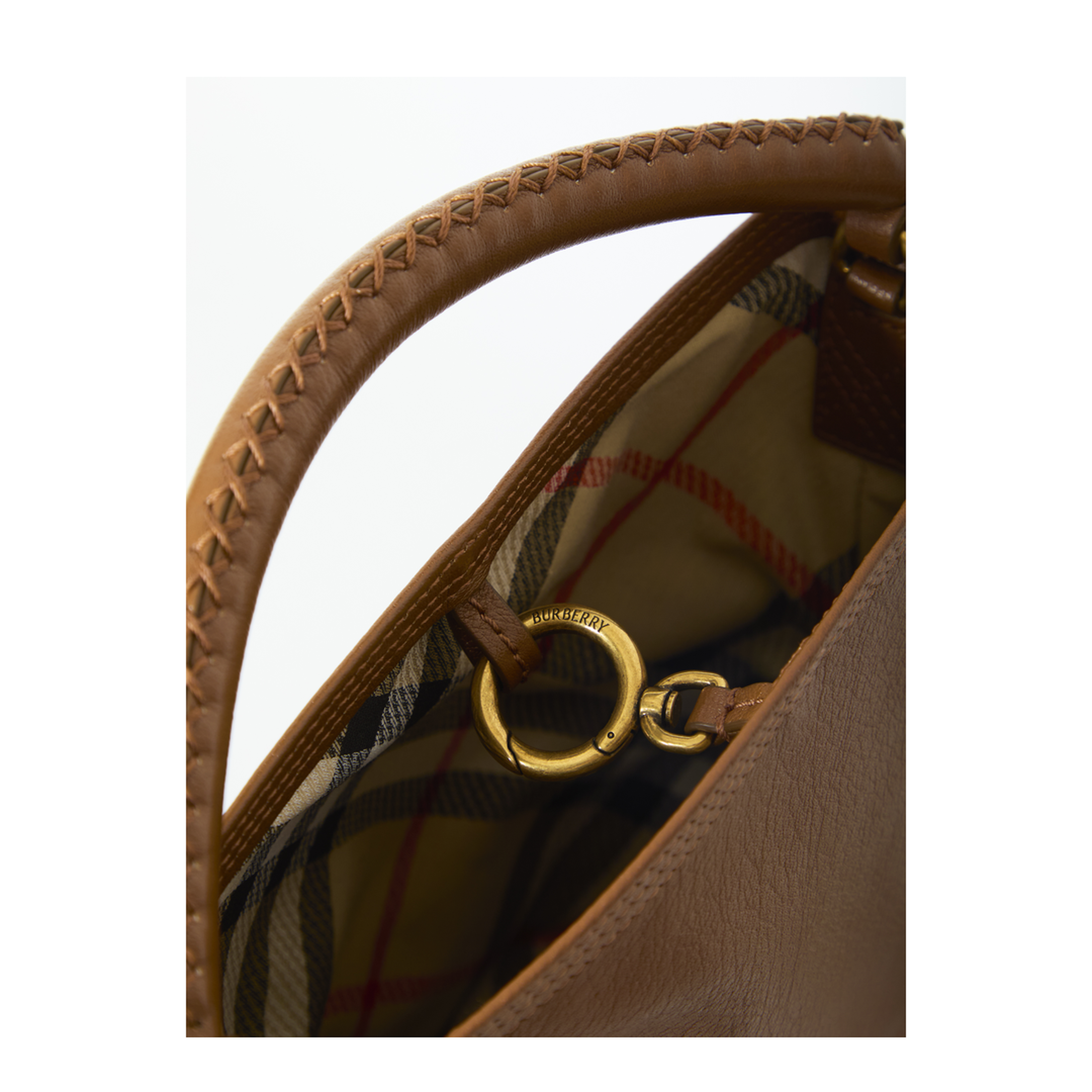 B Clip Calfskin Bucket Bag - Hazelnut Brown - Image 4