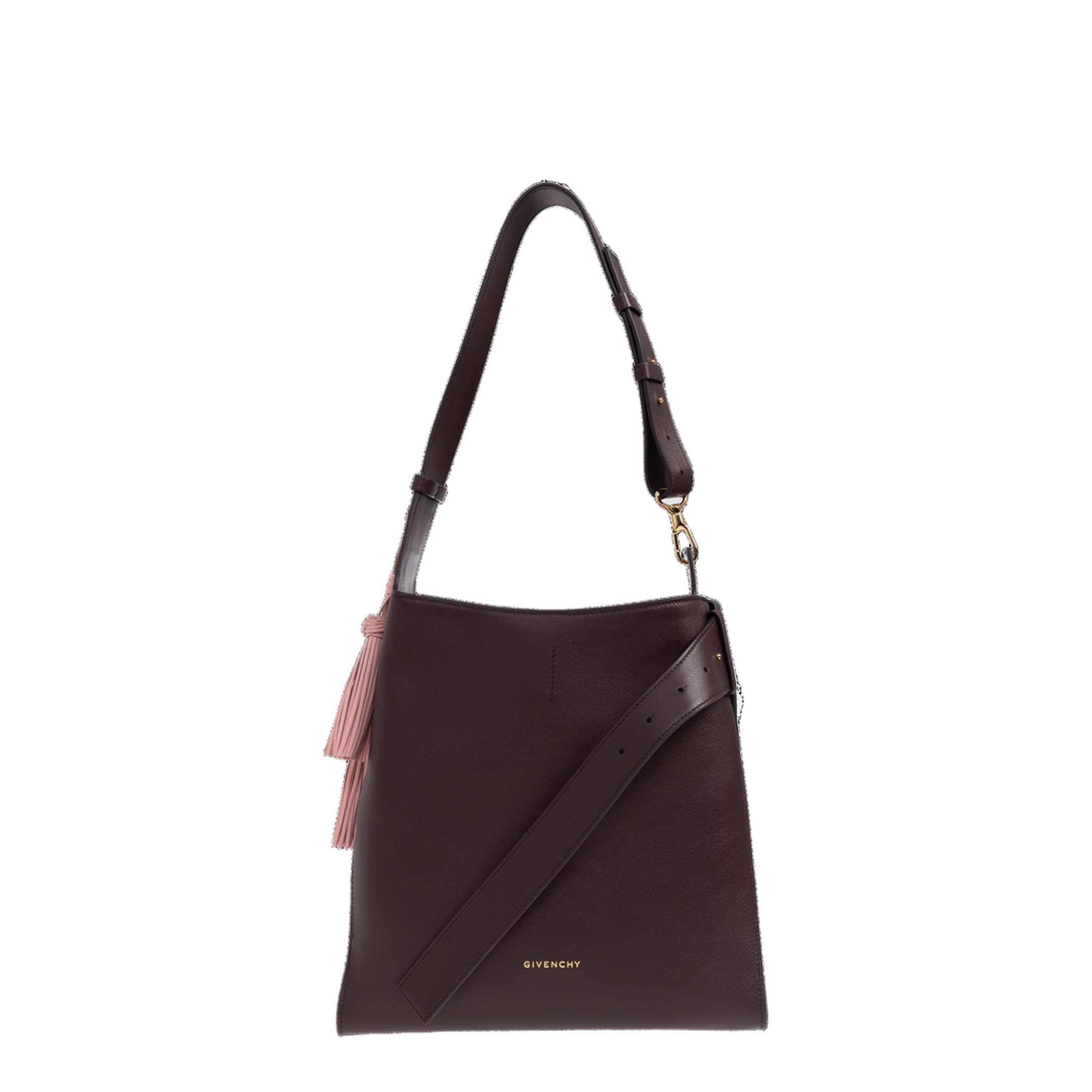 Medium Calfskin Hobo Bag - Burgundy - Image 1