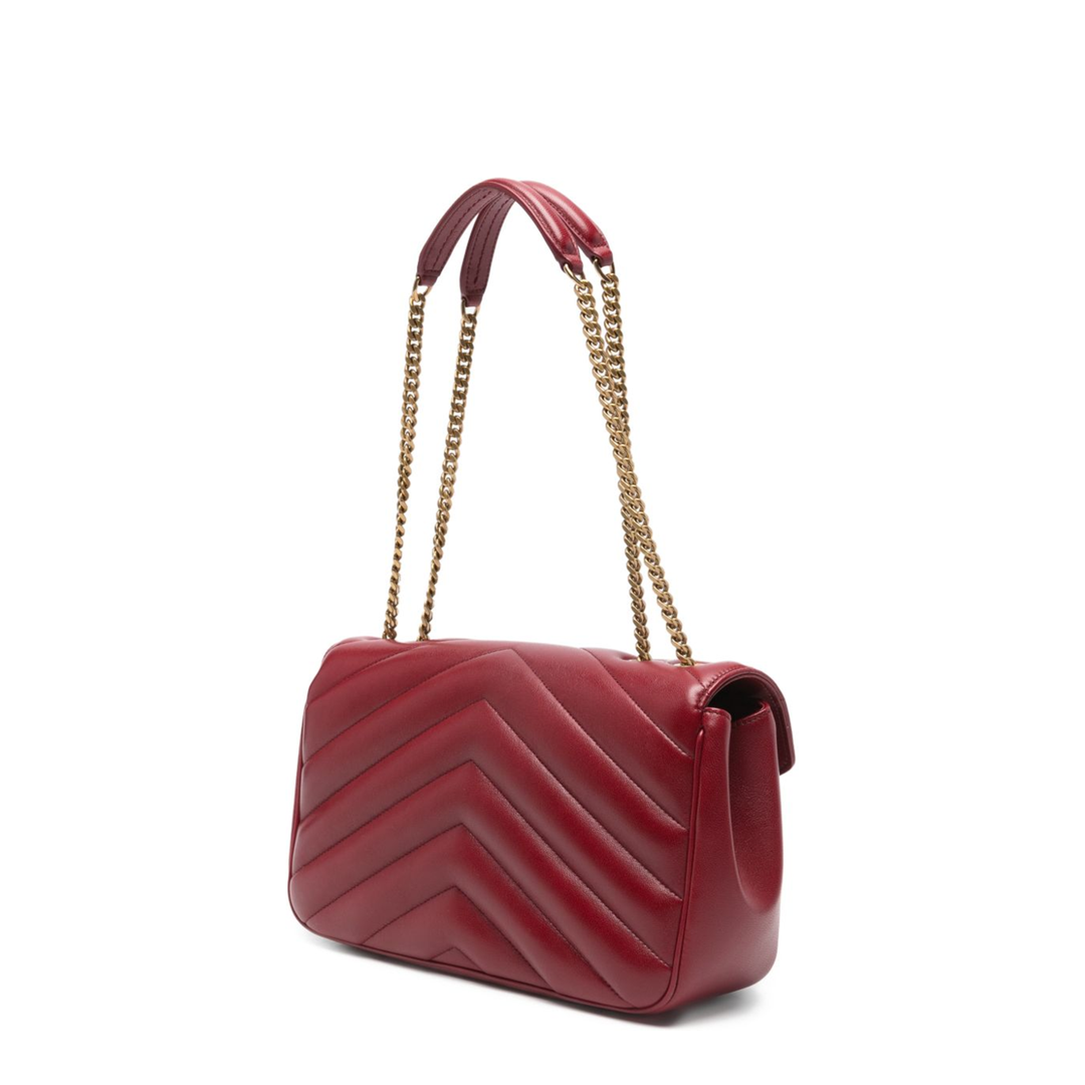 Loulou Medium Matelassé Lambskin Shoulder Bag - Carmine Red - Image 5