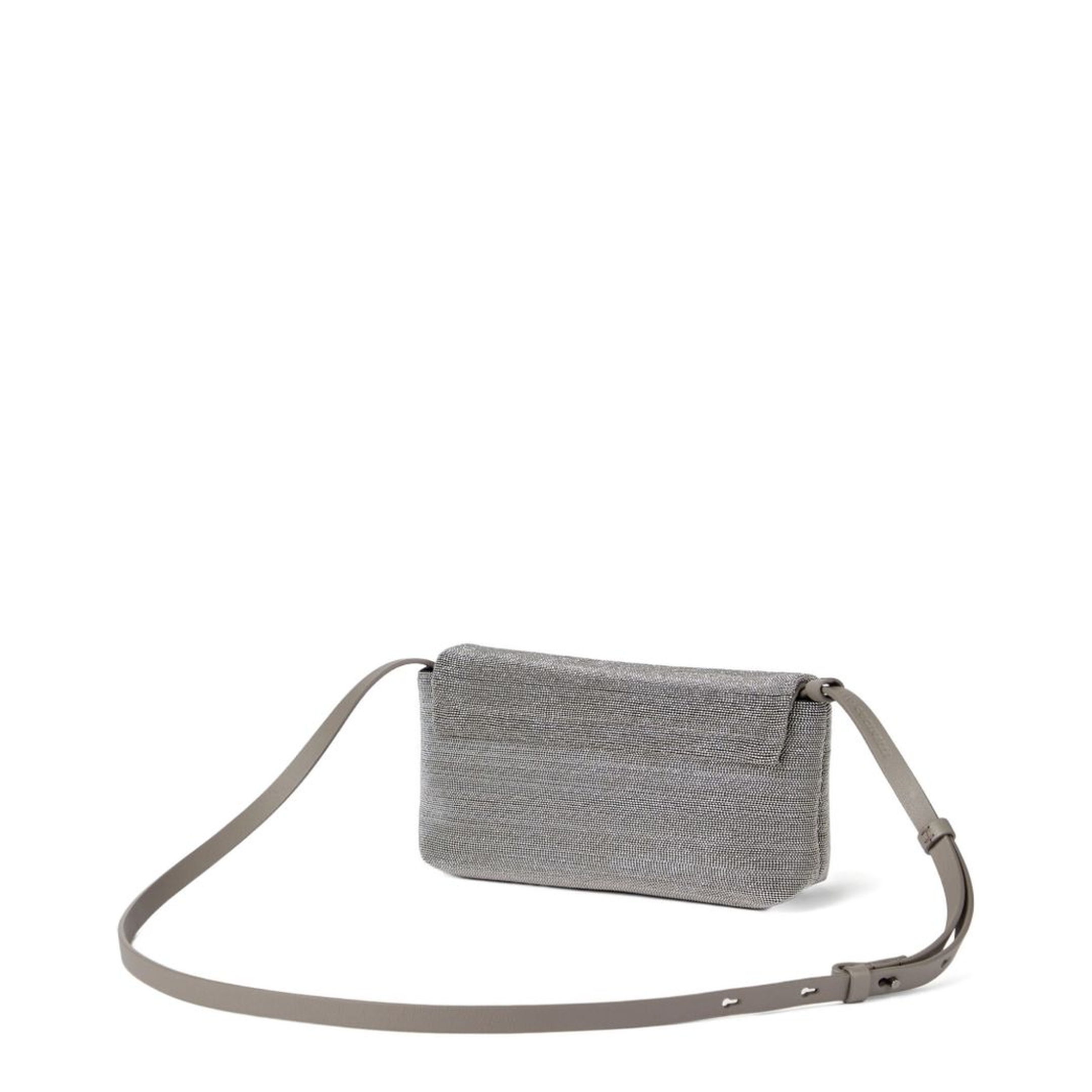 Calf Leather Crossbody Bag - Light Grey - Image 3