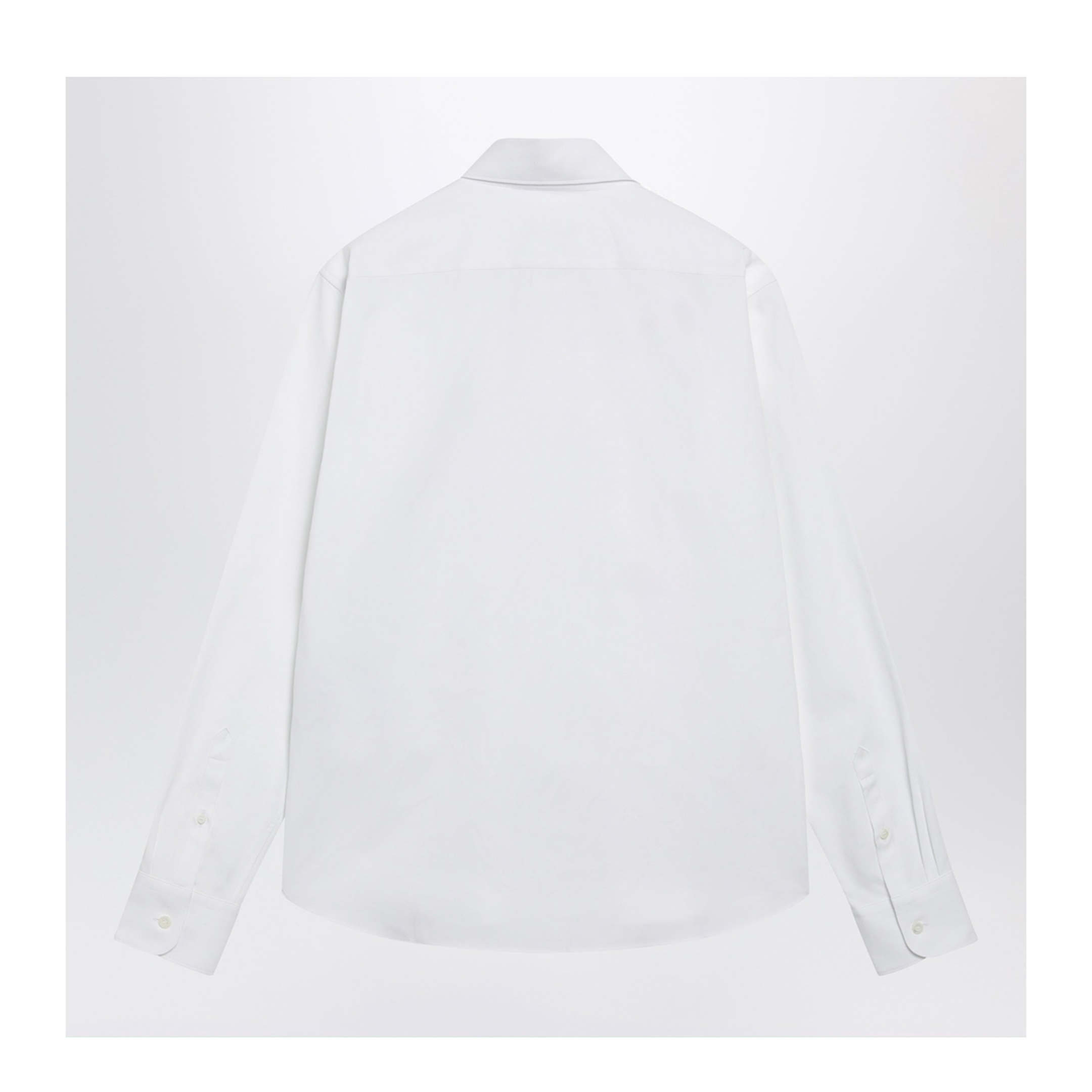 Classic-fit cotton shirt with embroidered logo in white - Image 2