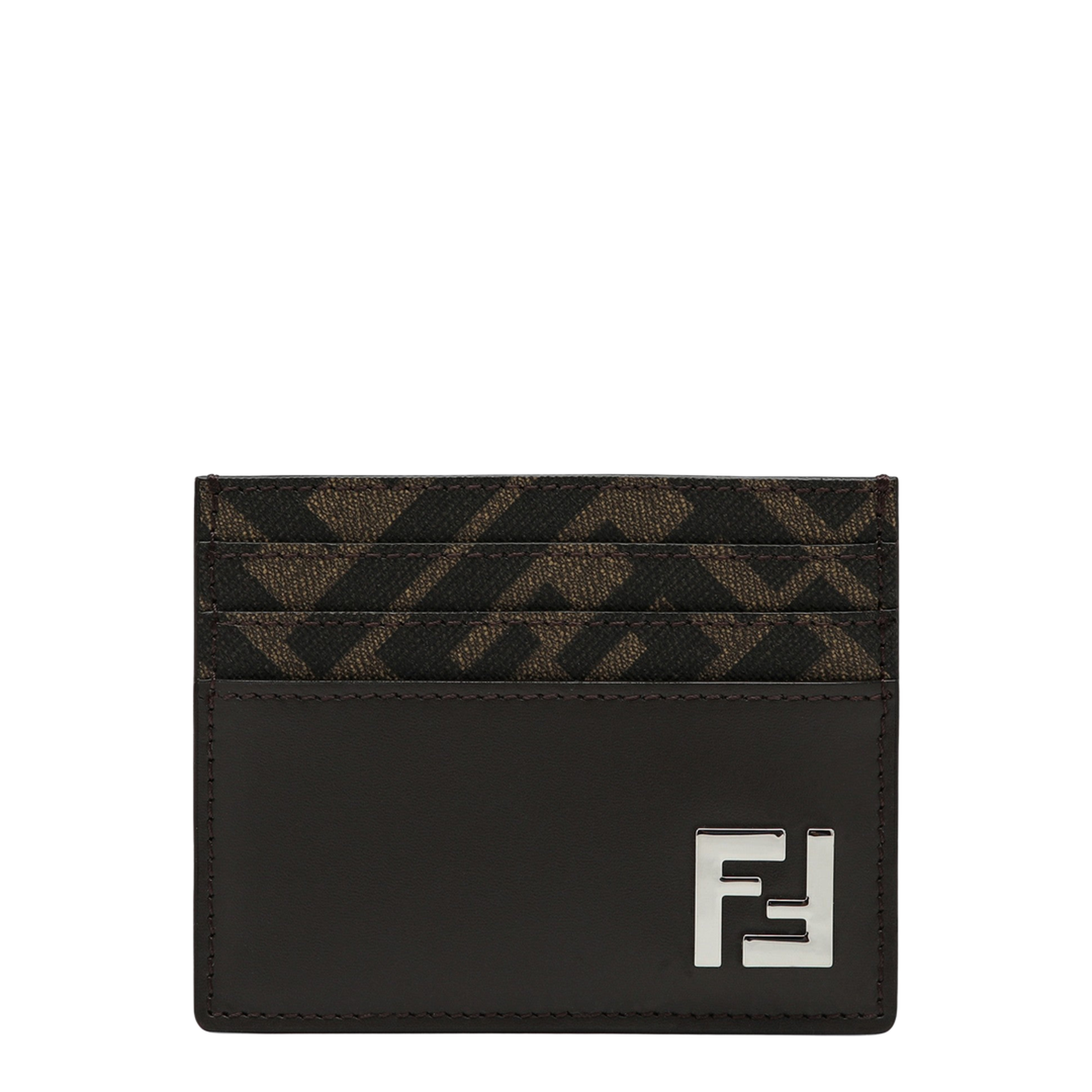 Dark Brown/Black Calfskin Card Holder - Image 1