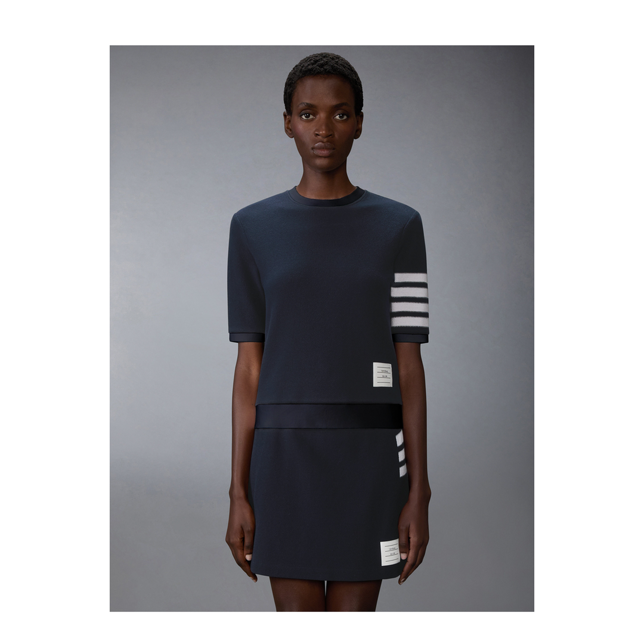 Textured Cotton Piqué 4-Bar T-Shirt - Image 2