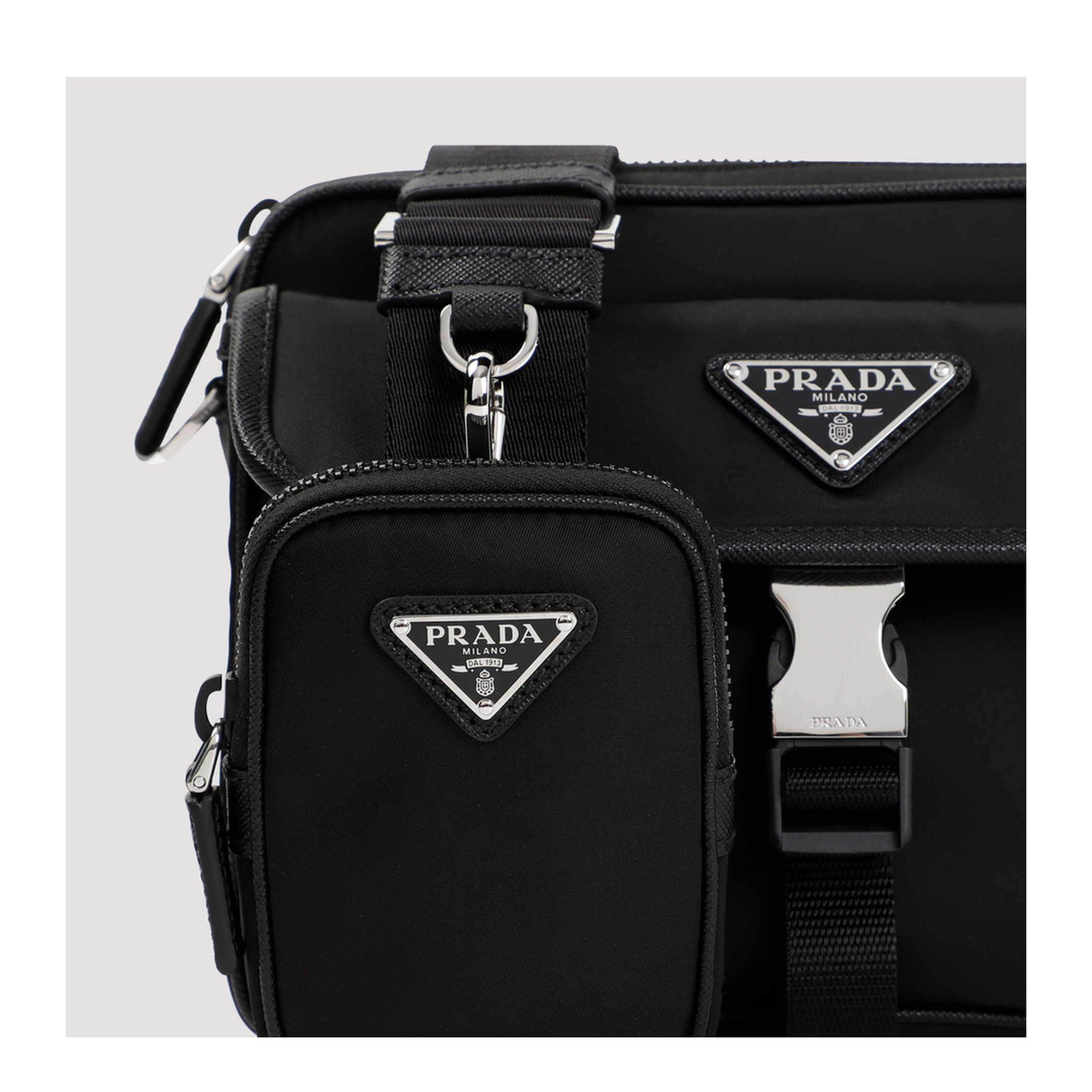 Bandoliera Recycled Polyamide Shoulder Bag - Black - Image 6