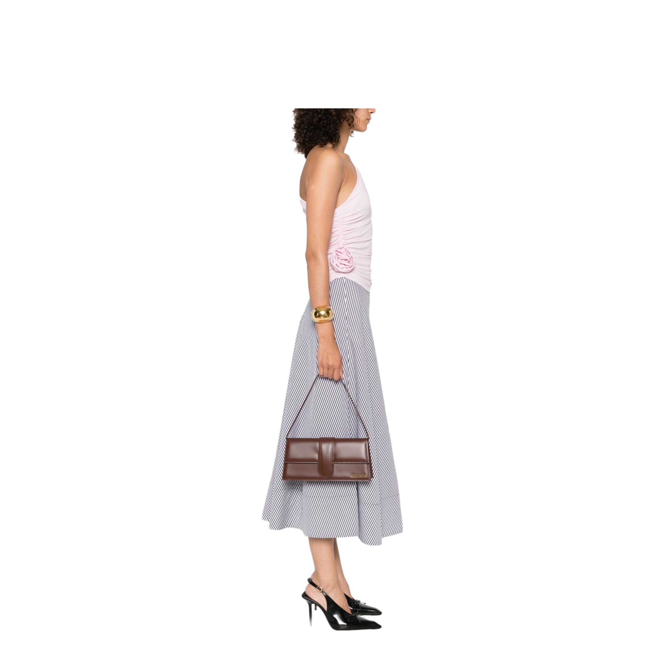 Bambino Long Calfskin Shoulder Bag - Brown - Image 3