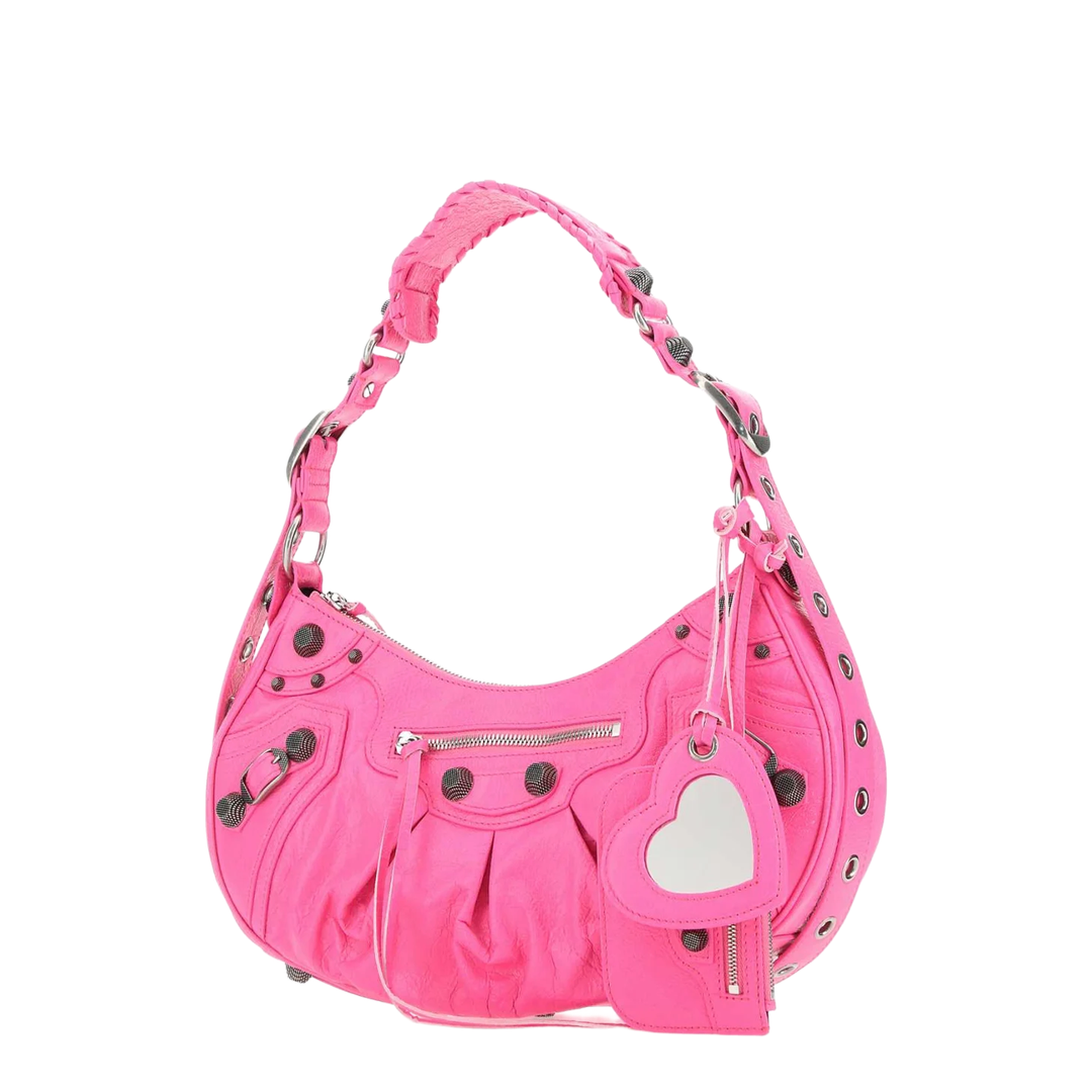 Le Cagole Small Lambskin Shoulder Bag - Fluo Pink - Image 3