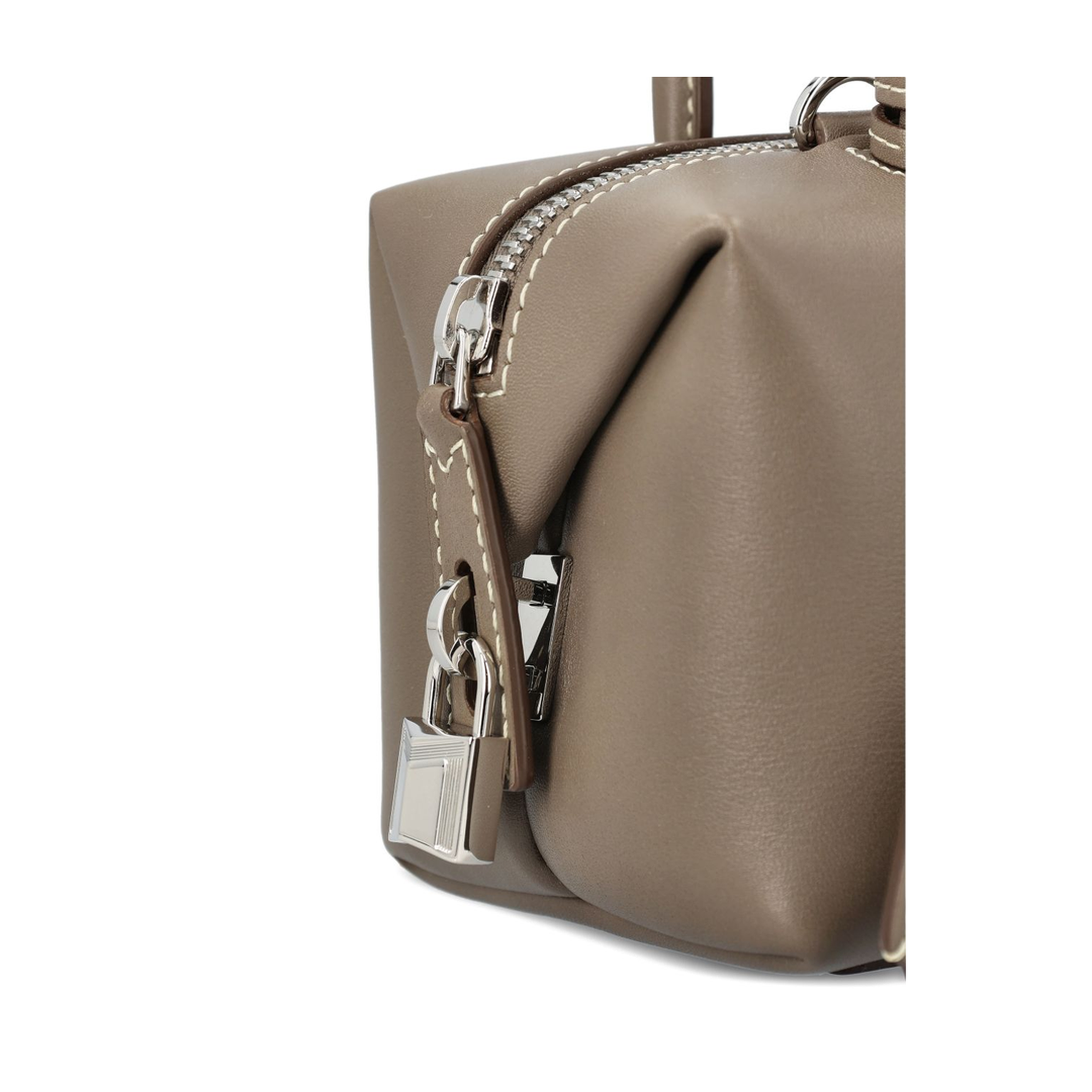 Small Leather Handbag - Grey - Image 2