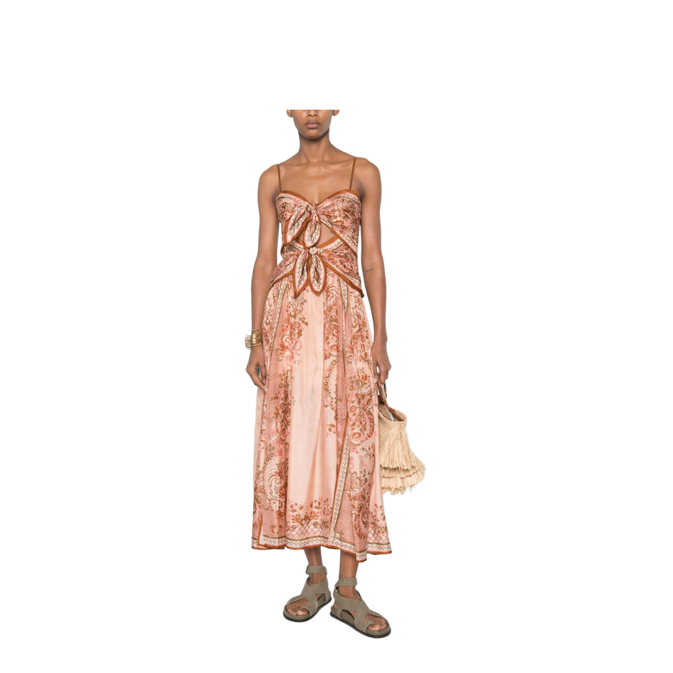 Aster Scarf Print Midi Dress - Image 2