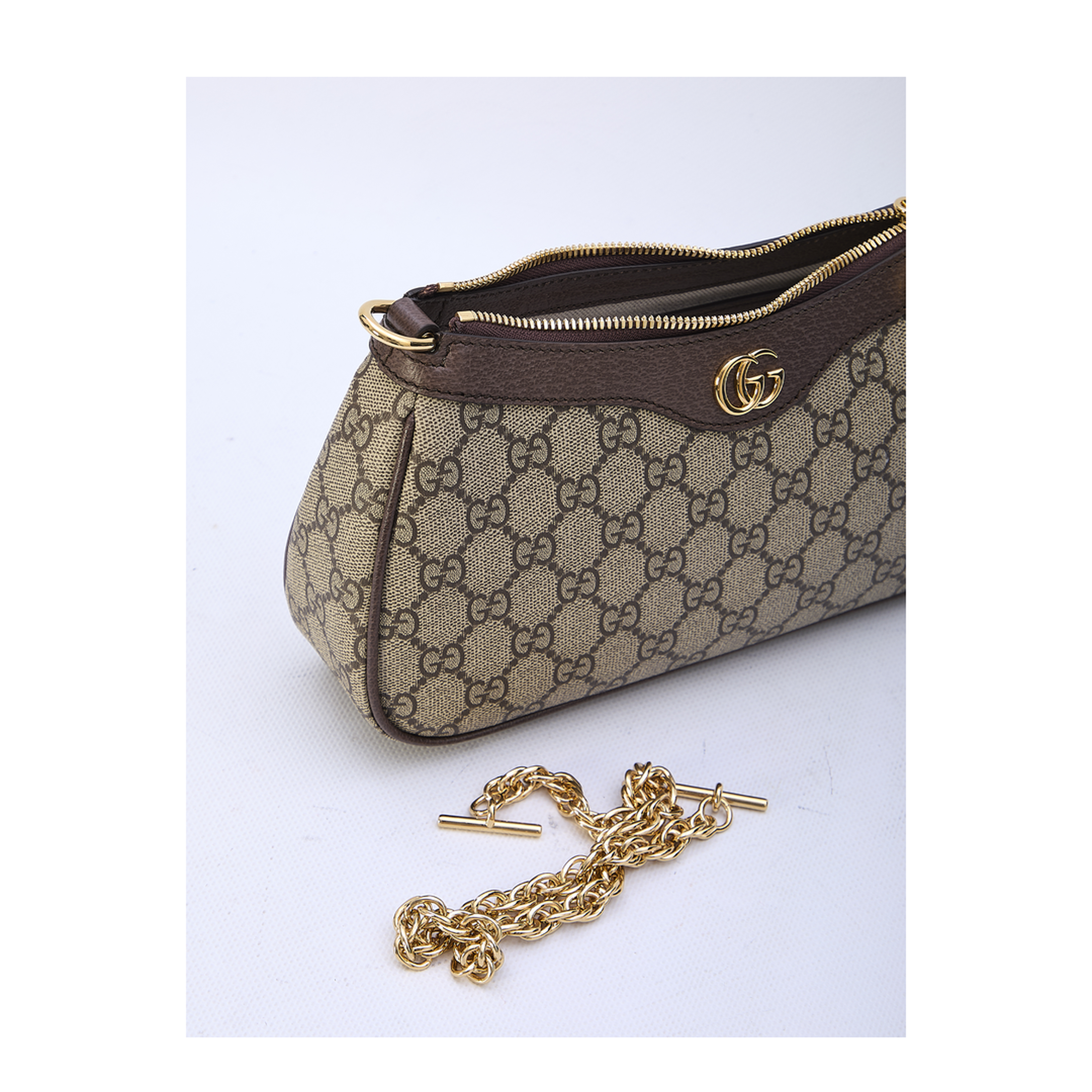 Ophidia Mini Leather Bag - Brown - Image 4