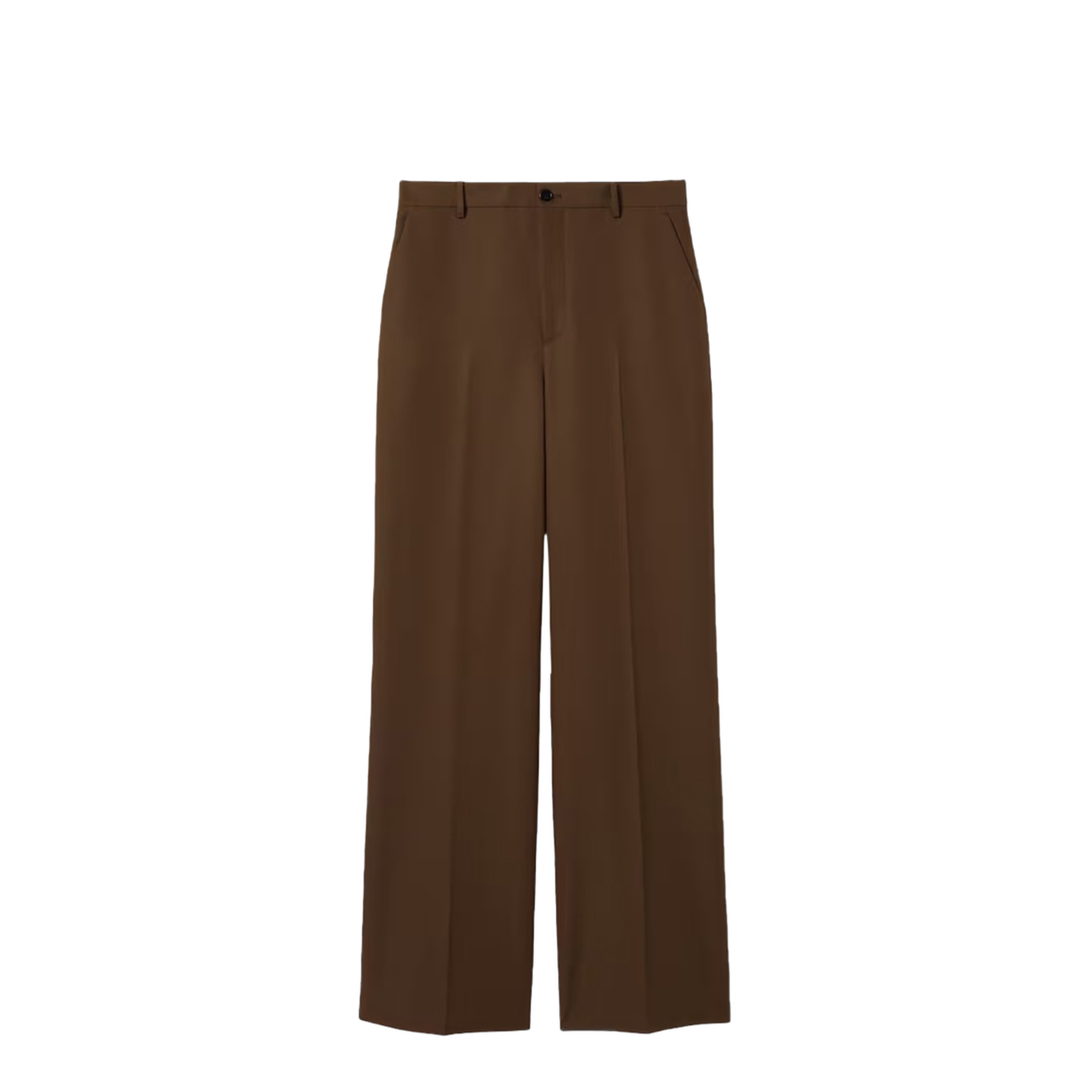 Wide Fit Trousers In Brown - Image 1
