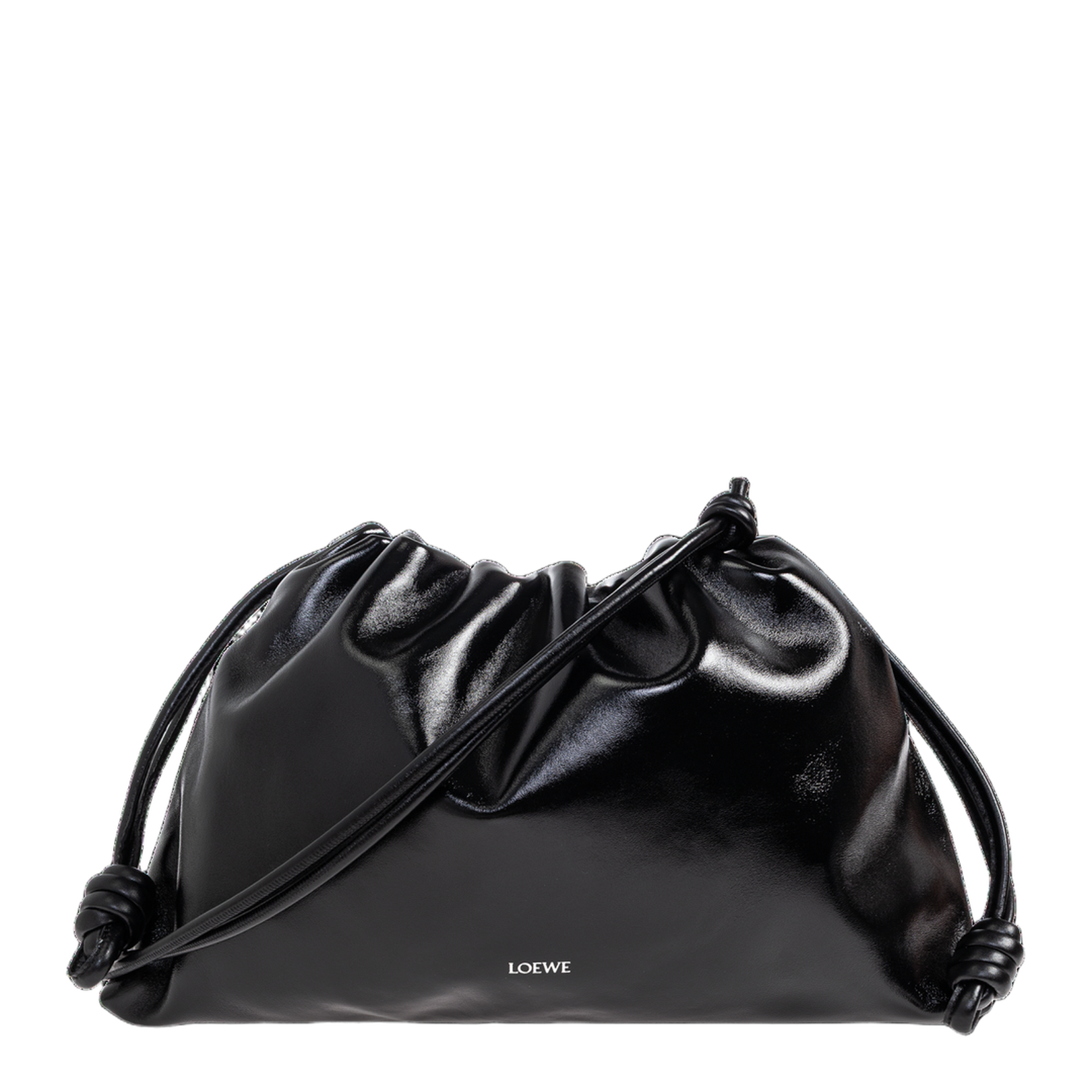 Flamenco Large Leather Shoulder Bags - Black - Image 1
