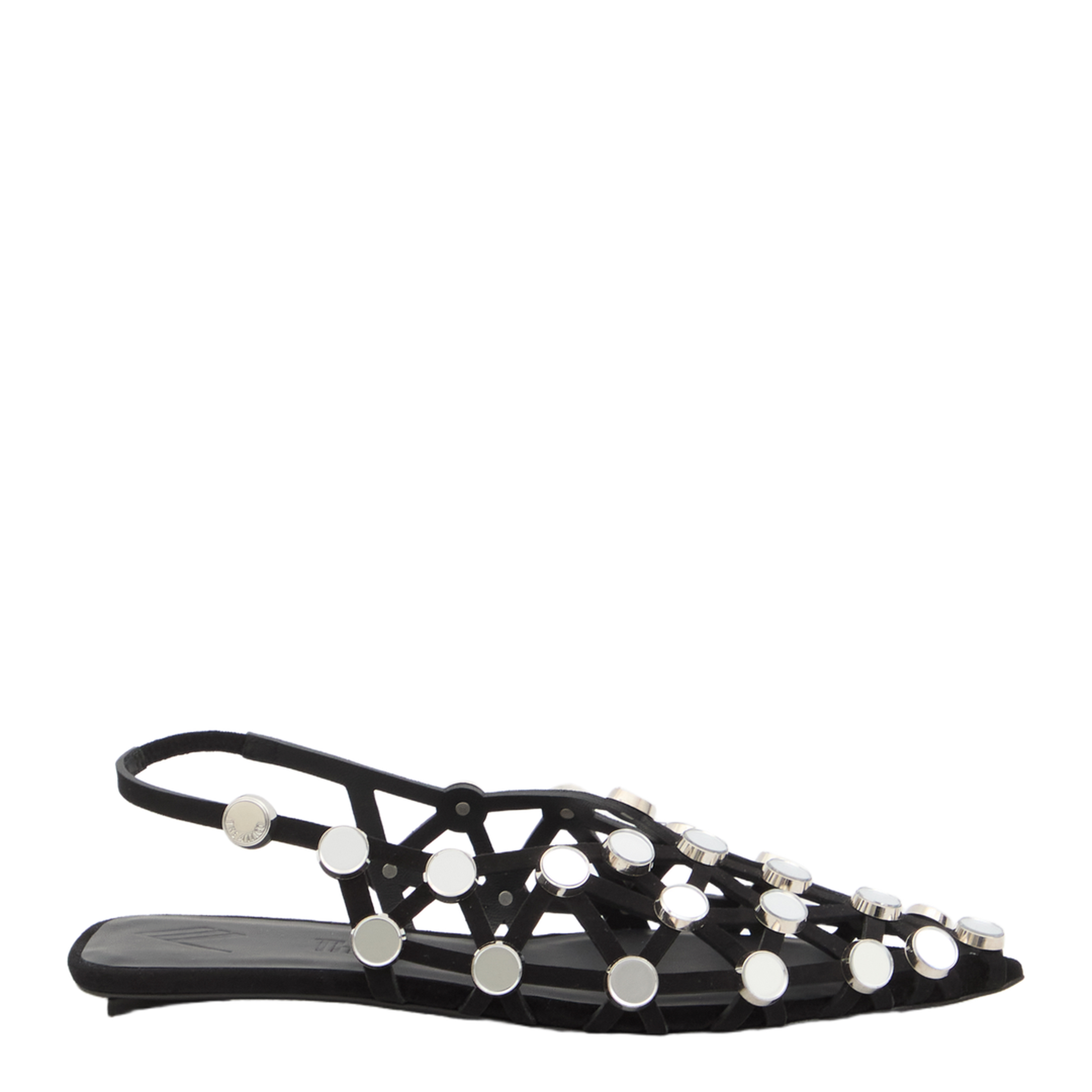Black Grid Ballet Flats - Image 1