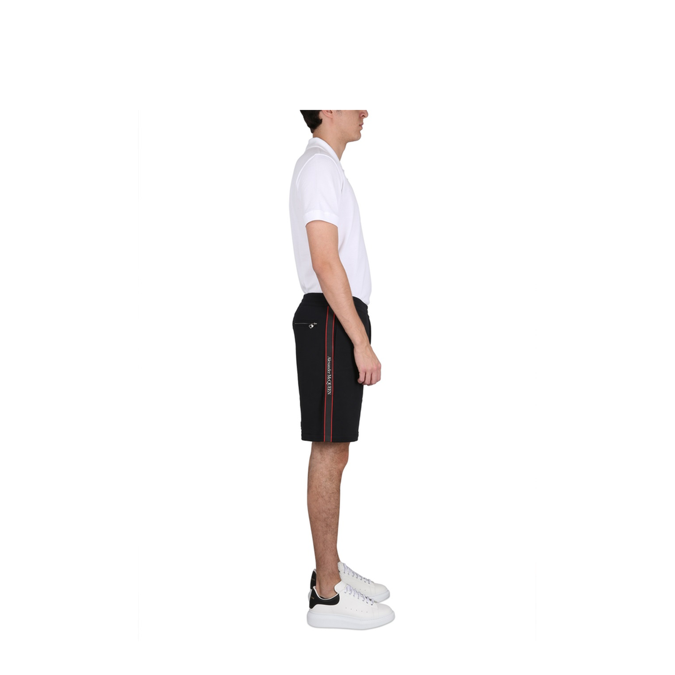 Black Cotton Bermuda Shorts - Image 2