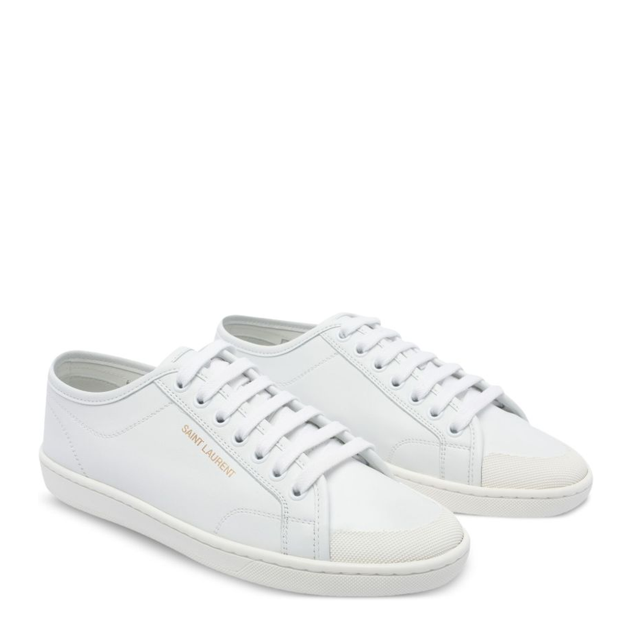 Gym Sneakers in Smooth Leather in White - Image 2