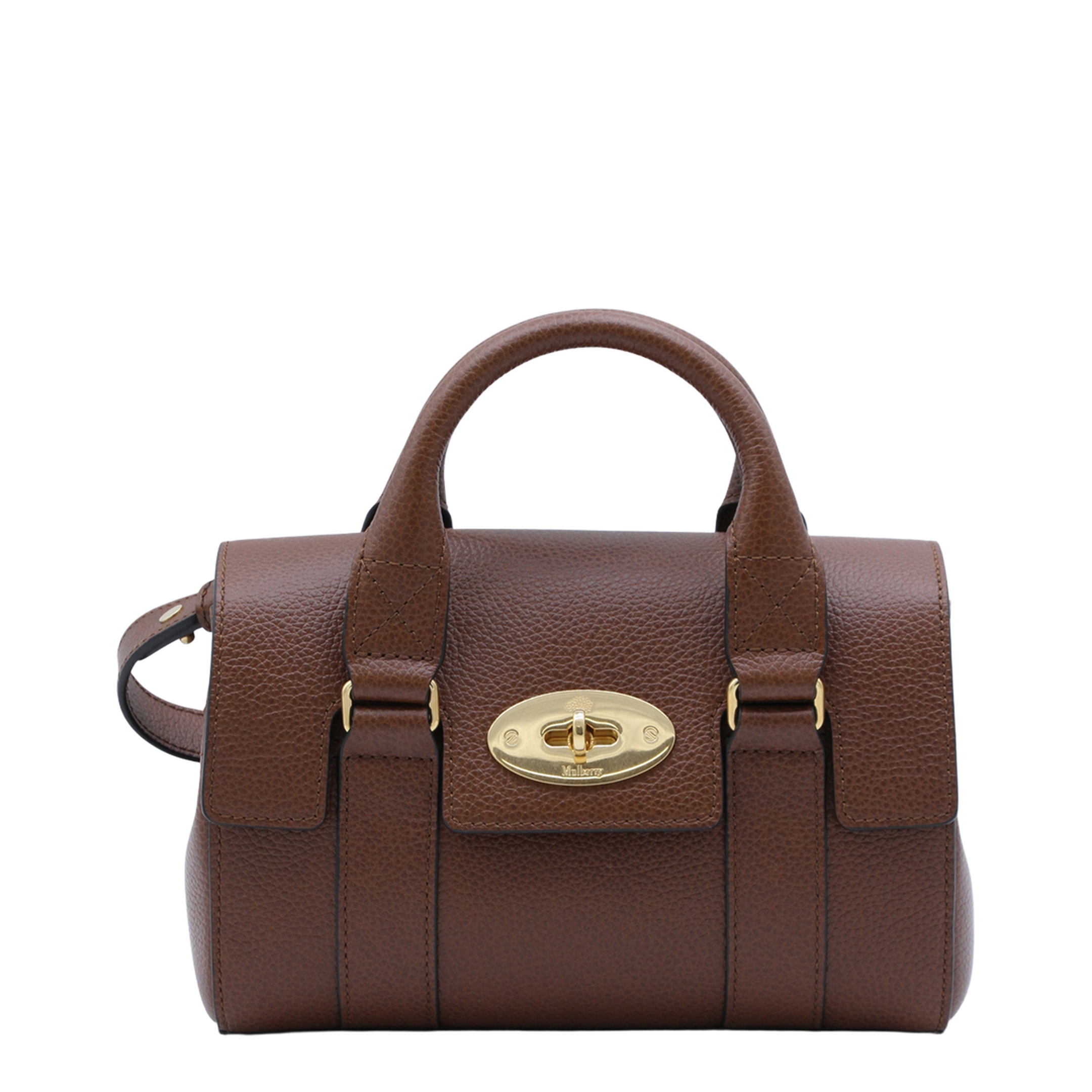 Mini Bayswater Small Classic Grain Top-Handle Bag - Oak - Image 2
