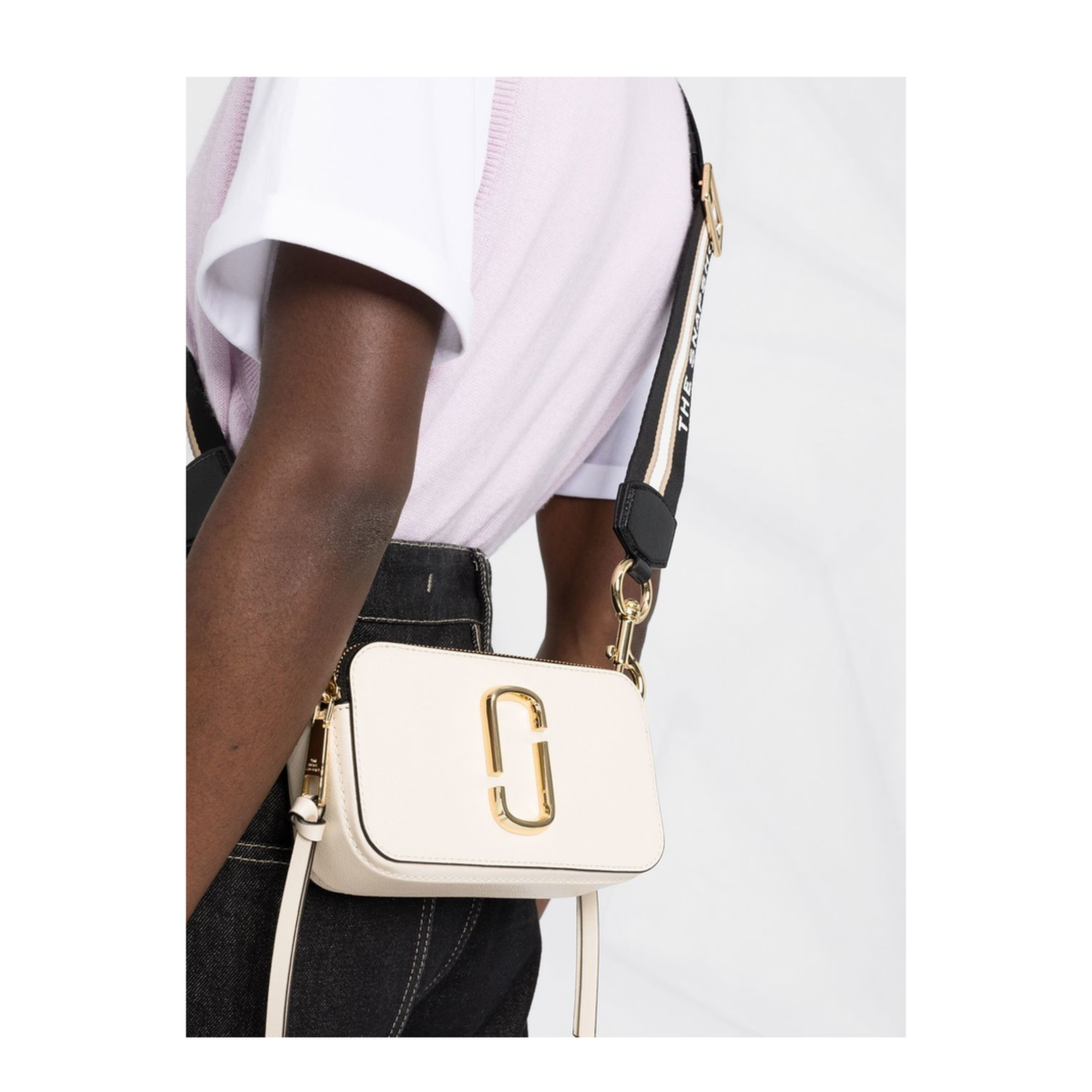 The Snapshot Mini Saffiano Leather Camera Bag - New Cloud White Multi - Image 2
